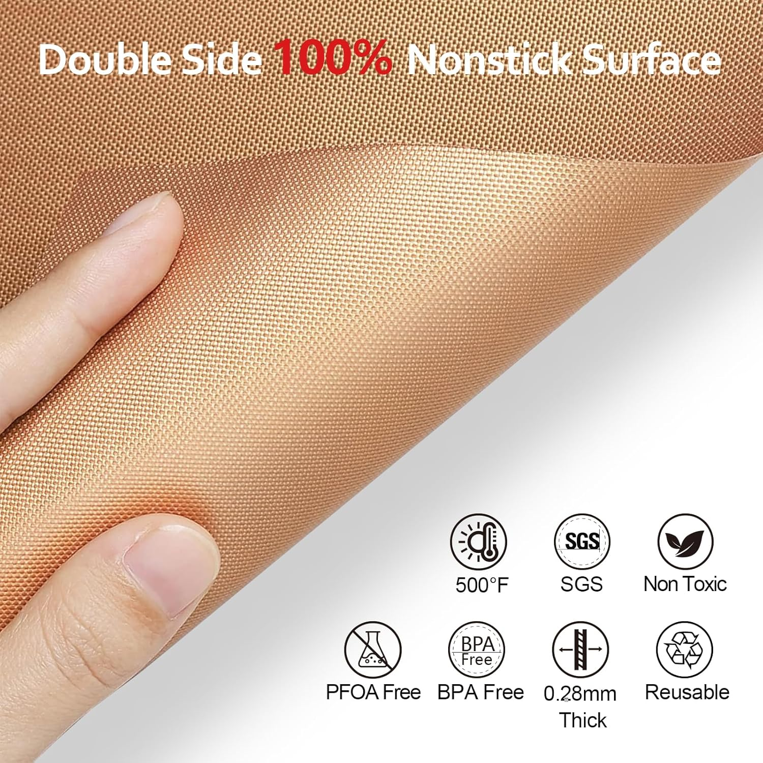 Cut to Size 16''X75'' (1,200 Sq. Inches) Oven Liners for Bottom of Oven, Non Stick Teflon Baking Mats, Reusable Kitchen Accessories for Gas Toaster Oven, Grills, Air Fryer Liners image number 5