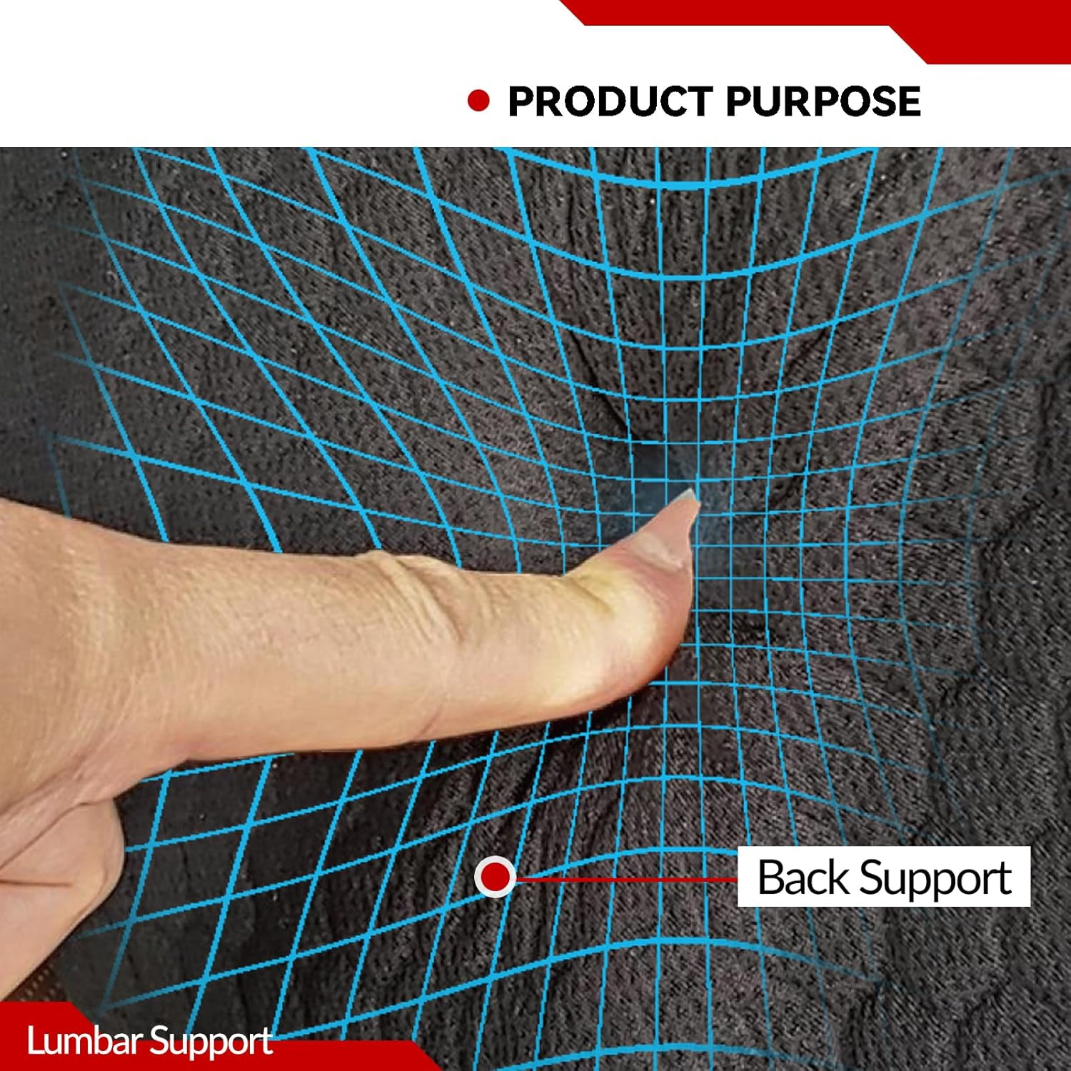 Gel Car Seat Cushion with Lumbar Support Cushion,Cool Gel Technology | Breathable Honeycomb Structure Design | Fits Most Cars & Suvs | Relief for Back Pain & Driving Discomfort image number 5