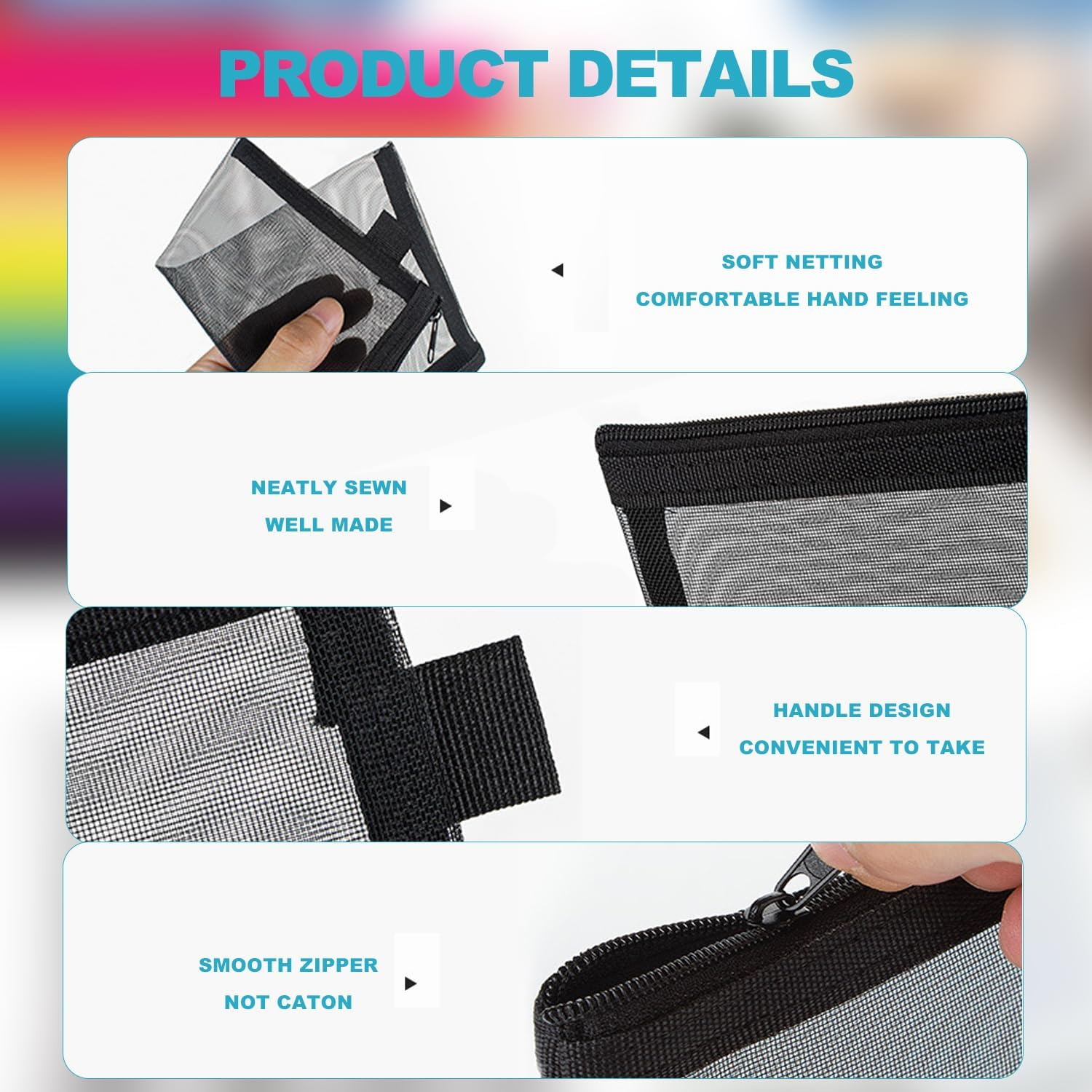 4 Pcs Blkack Mkeshce Supkplies Travel Accekssories image number 1