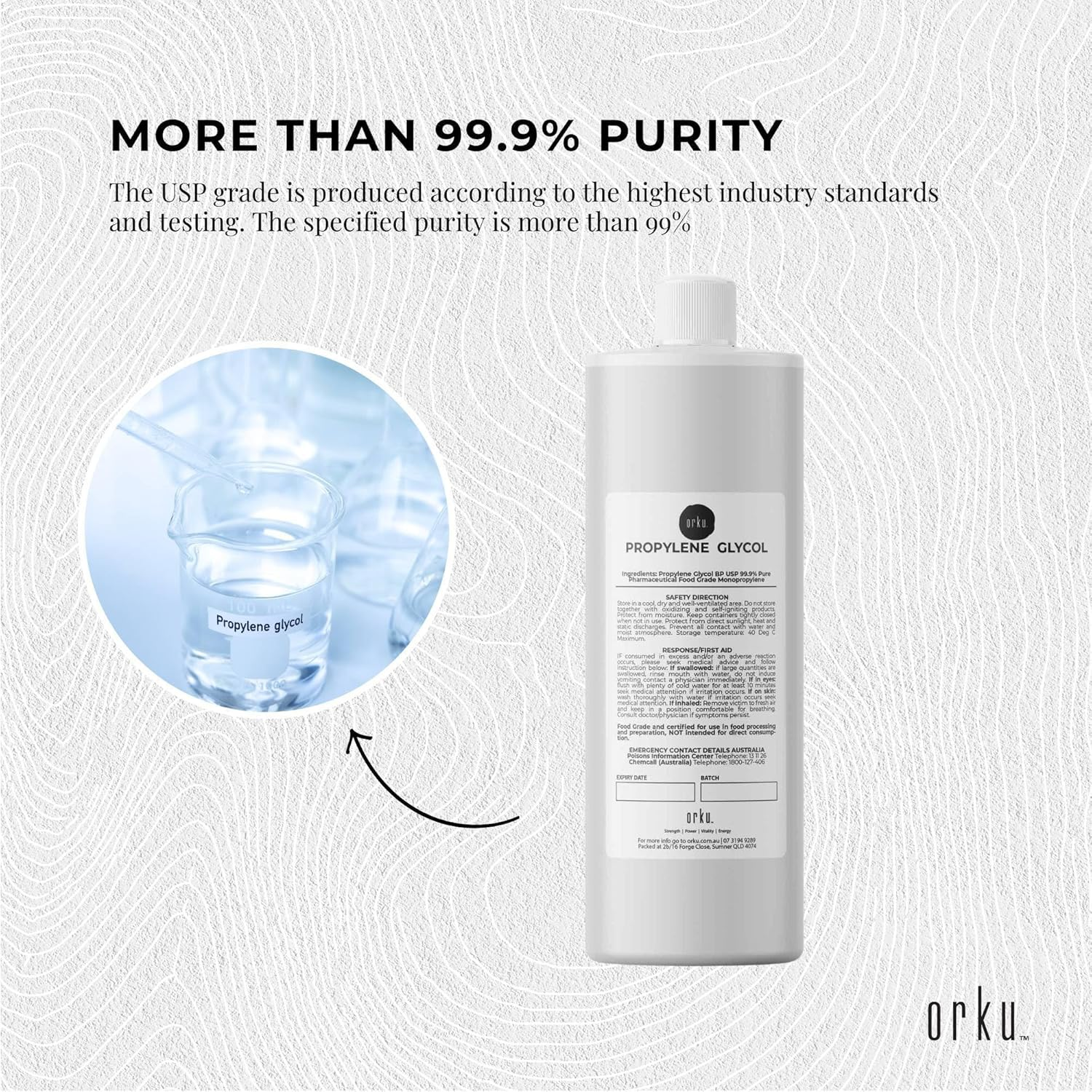 250Ml Propylene Glycol BP USP 99.9% Pharmaceutical Food Grade Monopropylene image number 3