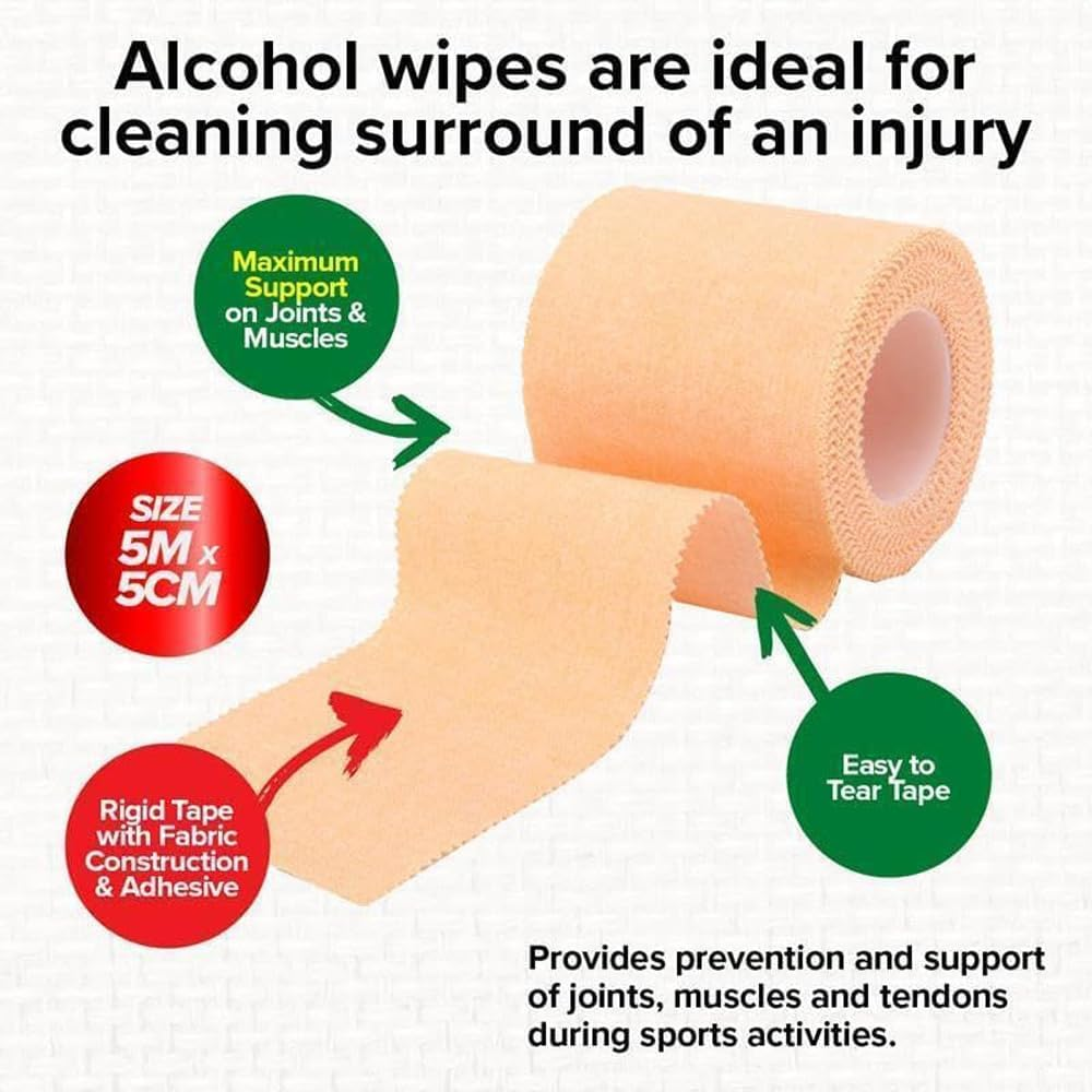 Leona Co Athletic Sports Tape, Rigid Sports Tape for Blister Prevention, Strapping Tape for Backpacking Hiking Climbing, 5M X 5Cm image number 3