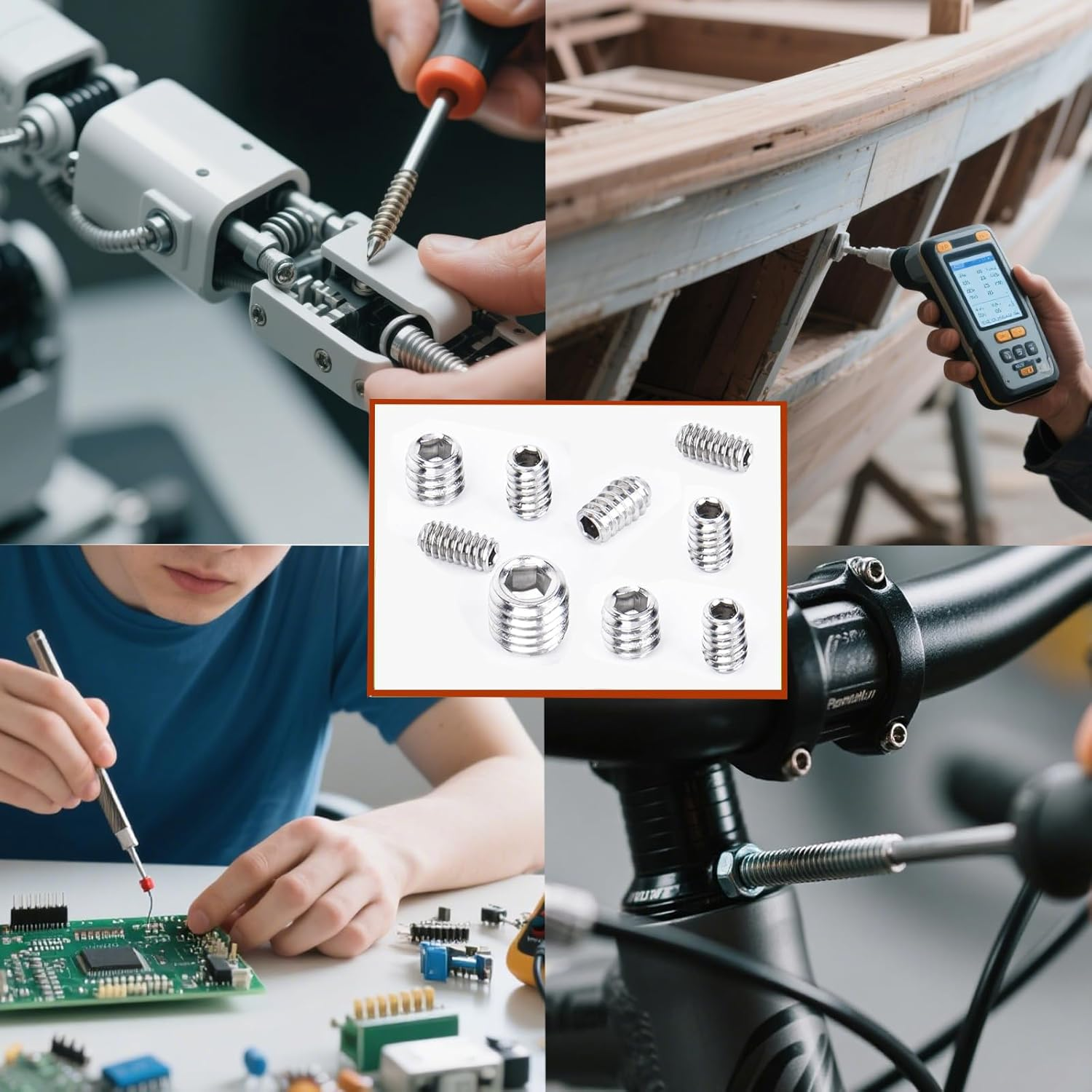 Ymaiss 380Pcs 304 Stainless Steel Hex Allen Head Socket Set Screws Grub Screw Bolts Assortment Kit Internal Hex Drive Cup-Point Set Screws 5 Sizes M3 M4 M5 M6 M8 image number 3