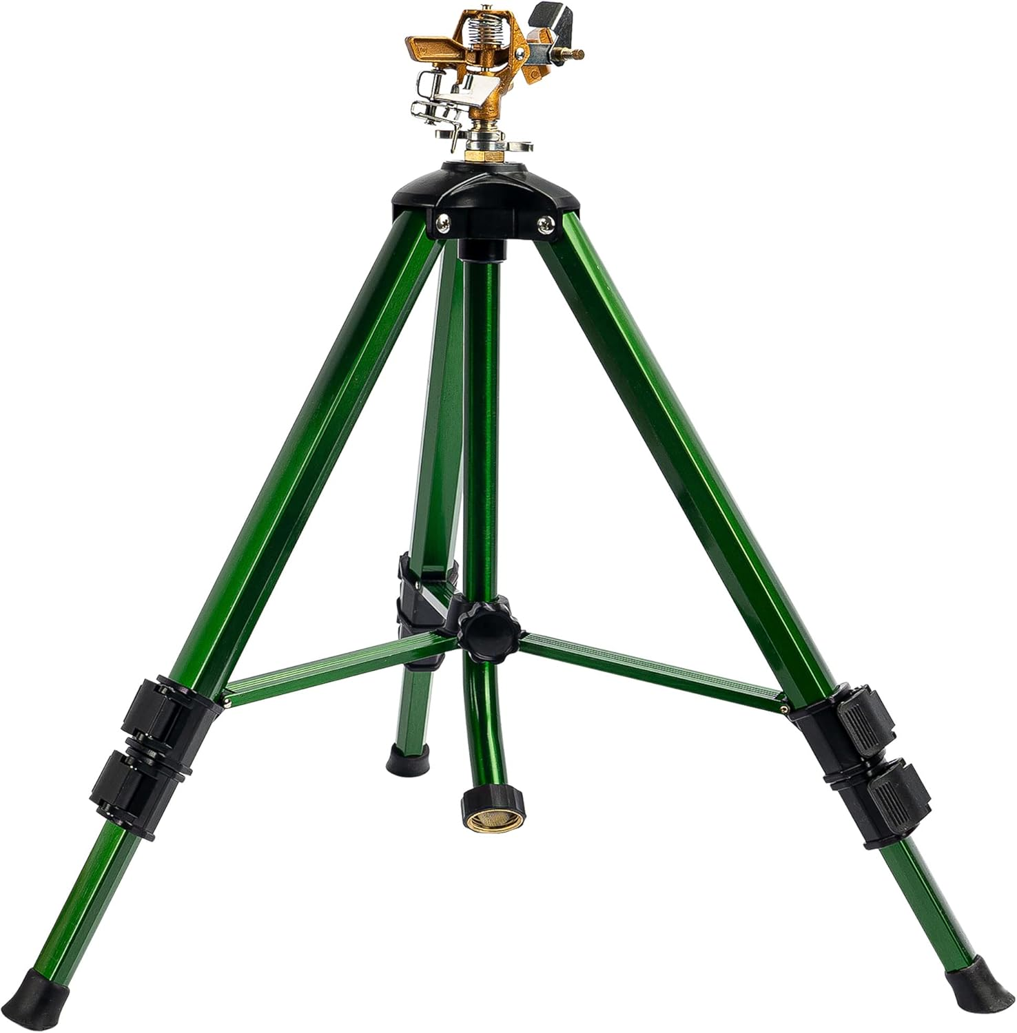 Hourleey Impact Sprinkler on Tripod Base, Heavy Duty Brass Sprinklers for Yard Lawn Garden, 0-360 Degree Large Area Coverage, 3/4 Inch Connector Extension Legs Flip Locks with Brass Sprinkler Head image number 3