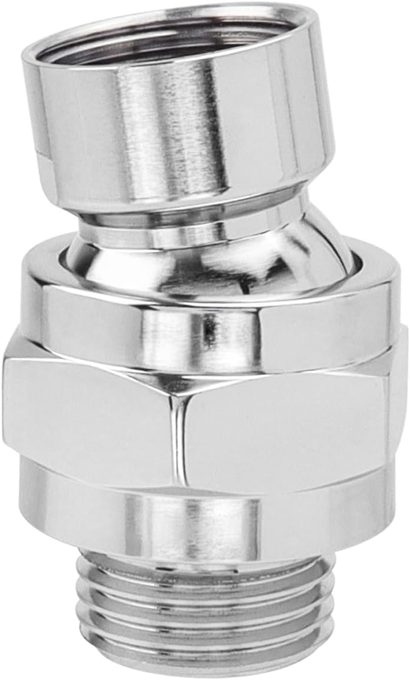 Bestgle Shower Connector G1/2 Top Shower Swivel Ball Joint Adapter Adjustable Copper Shower Head Holder Universal Shower Arm Extension Component, Silver image number 2