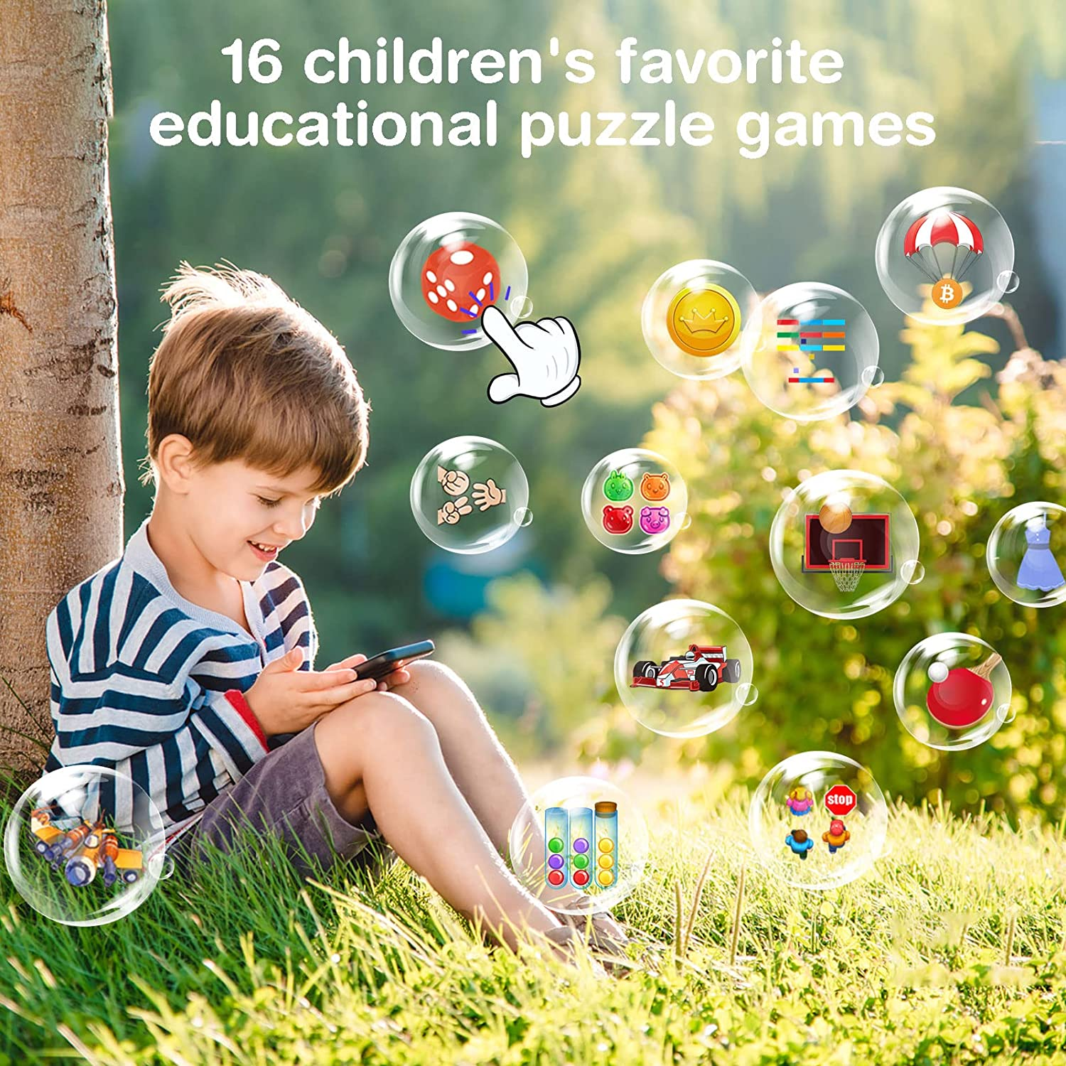 PTHTECHUS Kids Smartphone with Music Game, 3.8 Inch Large Touchscreen Mini Pad Toy with MP3 Dual Cameras 16 Game Calculator Pedometer Flashlight Small Phone Present for 4-12 Girls Boys Gifts image number 3