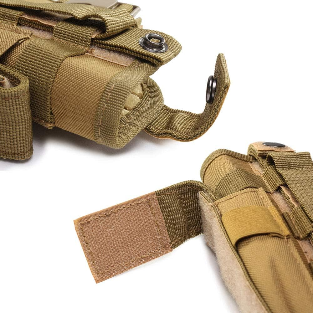 Tactical Drop Leg Holster,Universal Adjustable Military Army Tactical Pistol Gun Handgun Thigh Holster Platform Panel with MOLLE Pouches Hunting Bag (Black) - Cp image number 3