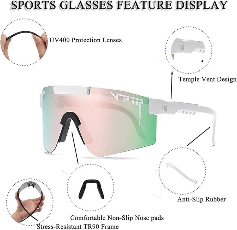 Sports Cycling Polarized Sunglasses, TR90 Frame UV400 Protection, Windproof Cycling Glasses for Skiing, Hiking, Driving image number 3