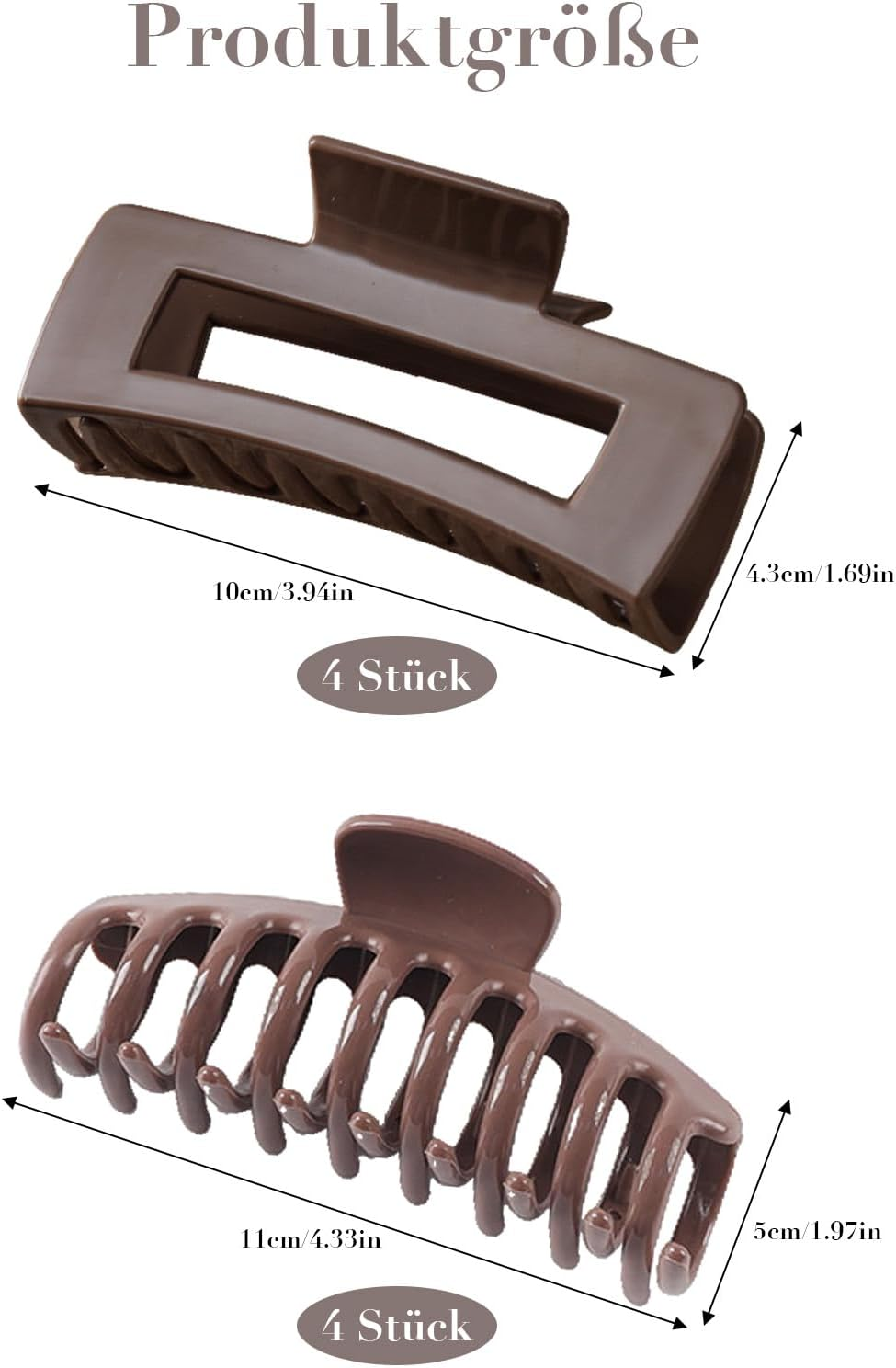 VEGCOO Pack of 8 Cloud Clips, Women'S Large Hair Clips, 11 Cm, Soft and Flexible, Large Non-Slip Hair Clip, Claw Clip Hair Clips Set for Thin and Thick Hair image number 1