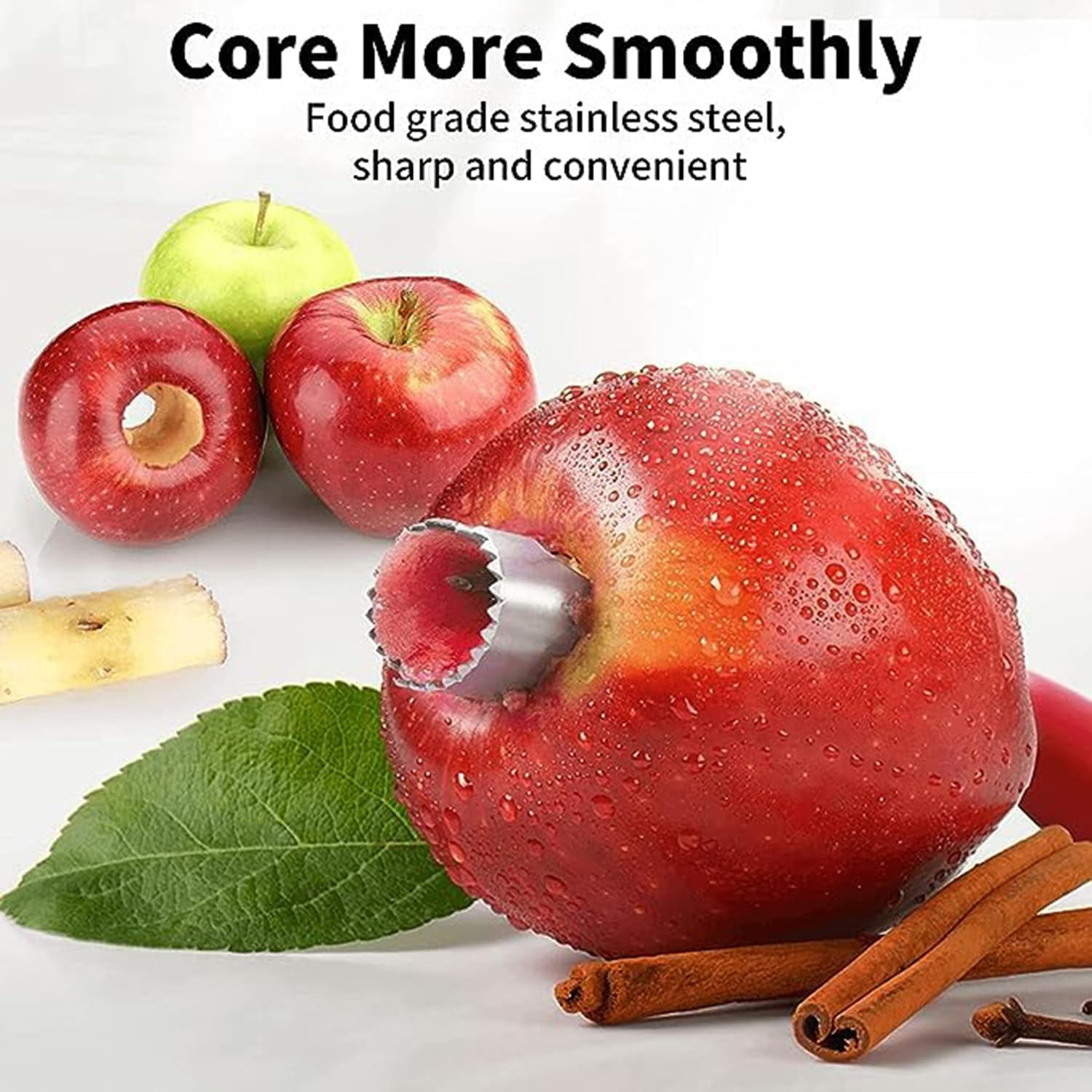 Apple Corer, 8 Blade Apple Slicer and Corer, Fruit Cutter, Apple Divider, Stainless Steel Slicer, Seeder Core Remover Tools Kit for Fruits, Vegetables, Pear, Ergonomic Handle, Easy Grip image number 4