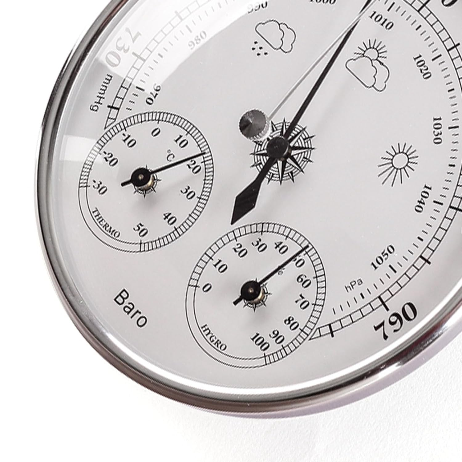 Thermometer Barometer Hygrometer, Wall Hanging Thermometer Barometer Hygrometer Lightweight Easy to Read with Clear Scales for Indoor Outdoor image number 4