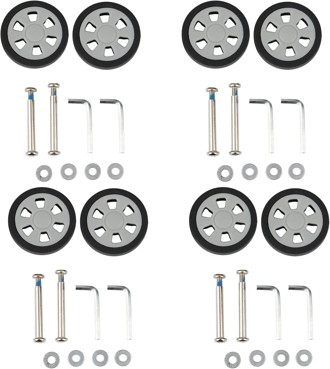 Voniecop 8X Luggage Accessories Wheels Aircraft Suitcase Pulley Rollers Mute Wheel Wear-Resistant Parts Repair 55X12Mm image number 2