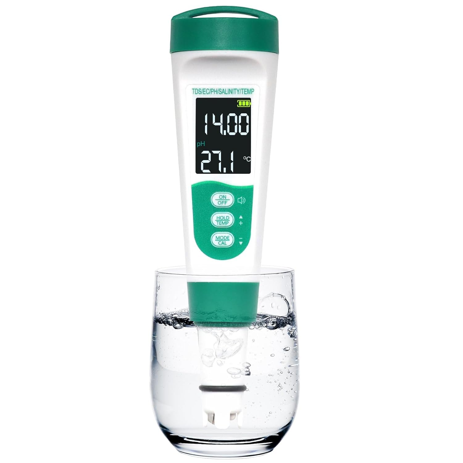 OBEST Water Tester 5-In-1,Tds Meter Digital Water Tester with Voice Function,Acid/Alkaline Ph Meter,Ec Water Tester for Drinking Water, Pool Salt Tester,Multifunctional Thermometer,400 Mah Battery image number 3