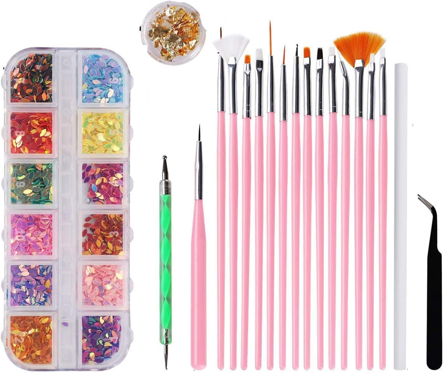 1 Set Nails Arts Design Set Nail Art Tool Rhinestones Gems Crystals Painting Brushes image number 2