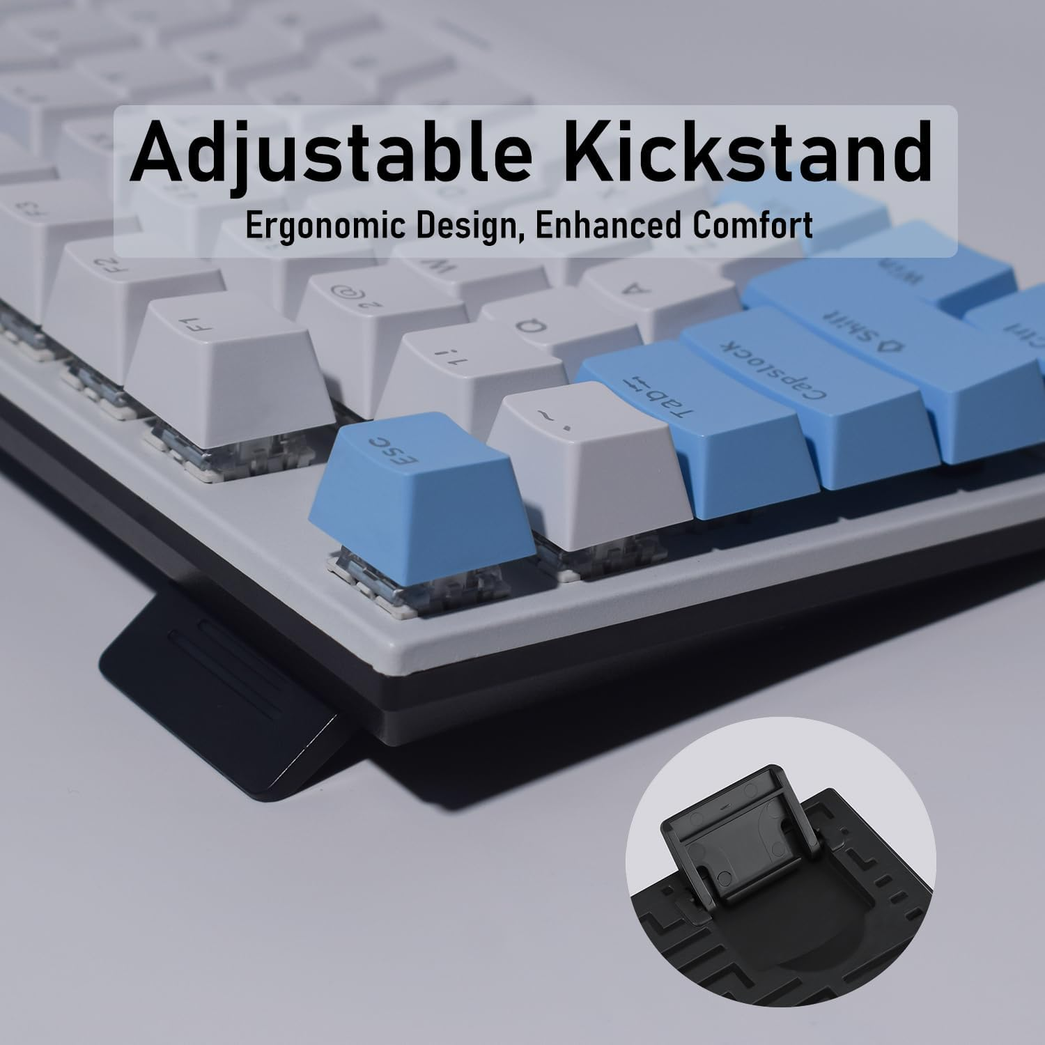 MACHNIVO K51 104 Keys Wired PC Gaming Keyboard, Full Size Mechanical Keyboard with Hot Swappable, RGB Backlight, Aluminum Frame, QWERTY Compatible with Windows and Mac (Red Switch, Blue & White) image number 4