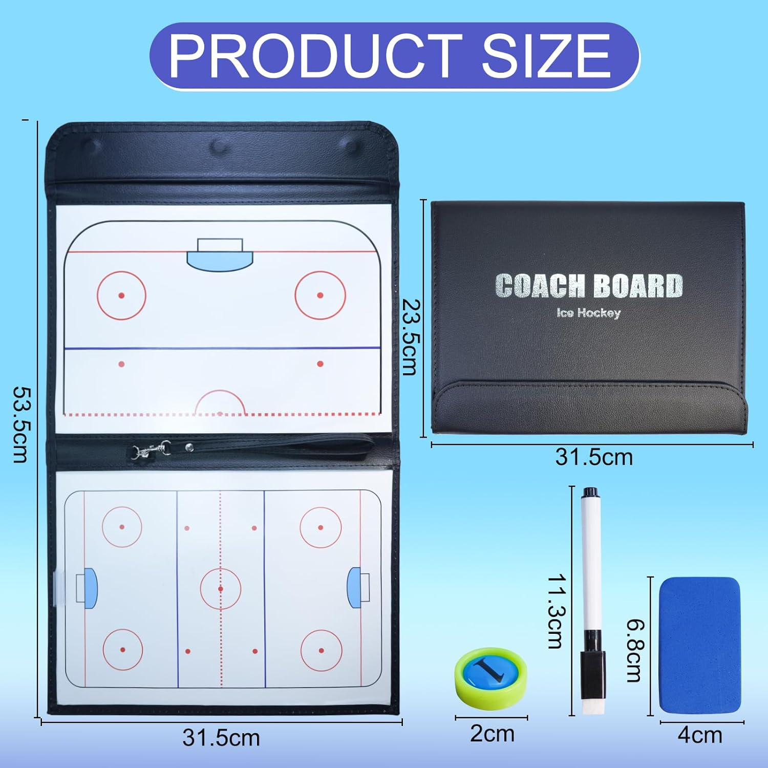 Joyeee Ice Hockey Tactics Board for Kids & Adults, Magnetic Coaching Board, Ice Hockey Equipment for Men, Boys and Ice Hockey Enthusiast, Christmas Ice Hockey Gifts for Men Father - 03 Double Side Ice Hockey Board image number 4
