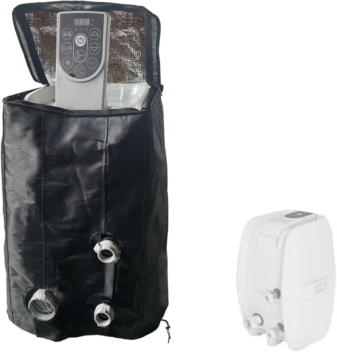 XCZ Hot Tub Pump Cover. with Thermal Insulation Aluminum Film, Waterproof, Sunscreen, Insulation. Spa Heat Pump Insulation Cover. (Black, Cover Only) image number 4