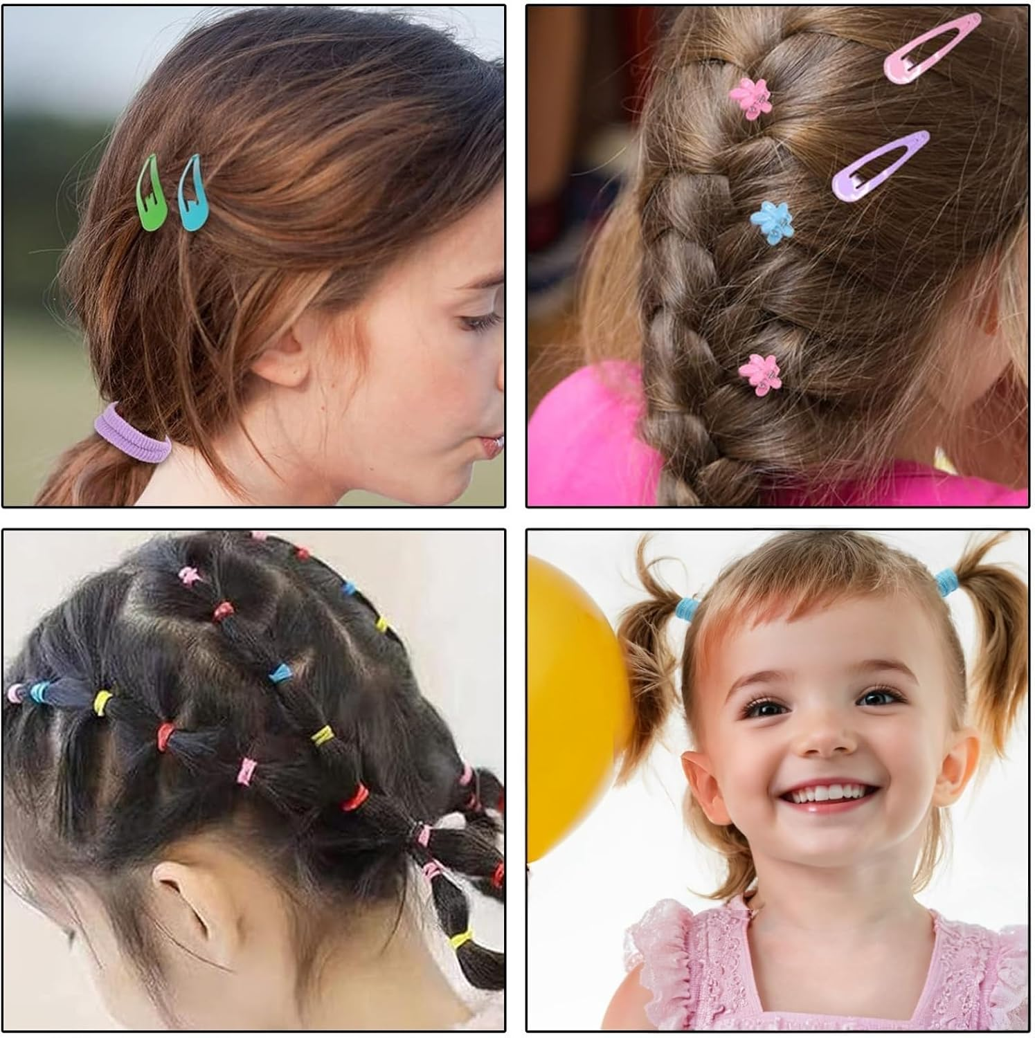 780-Piece Hair Accessories Set for Girls &ndash; Includes Bow Clips, Flower Hair Clips, and Elastic Hair Ties &ndash; Multi-Colored for Kids and Toddlers