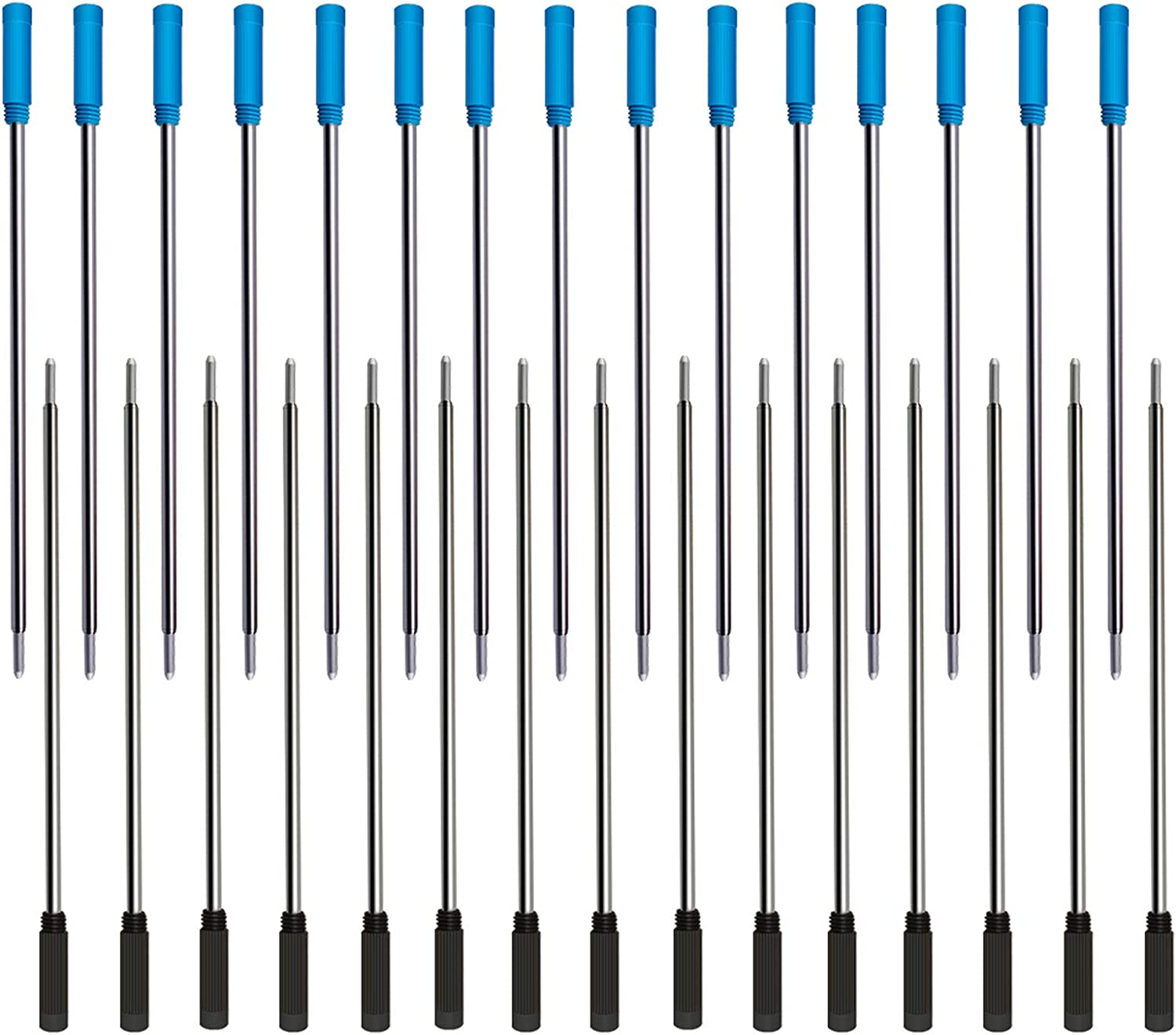4.5&rdquo; Replaceable Ballpoint Pen Refills, 30 Pack Smooth Writing Ballpoint Refills for Cross Style Pen (Black and Blue Ink Refills) image number 1