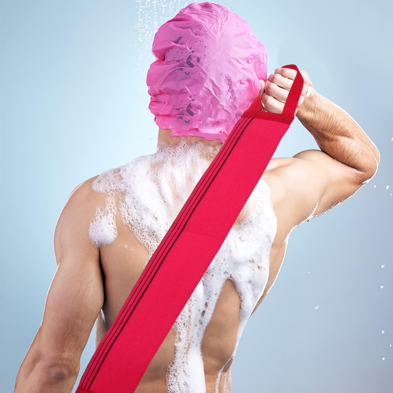 Korean Exfoliating Bath Towel for Deep Cleansing and Relaxation - Dual-Sided Shower Back Scrubber 80Cm Long Assorted Colors Perfect for Home and Travel image number 6