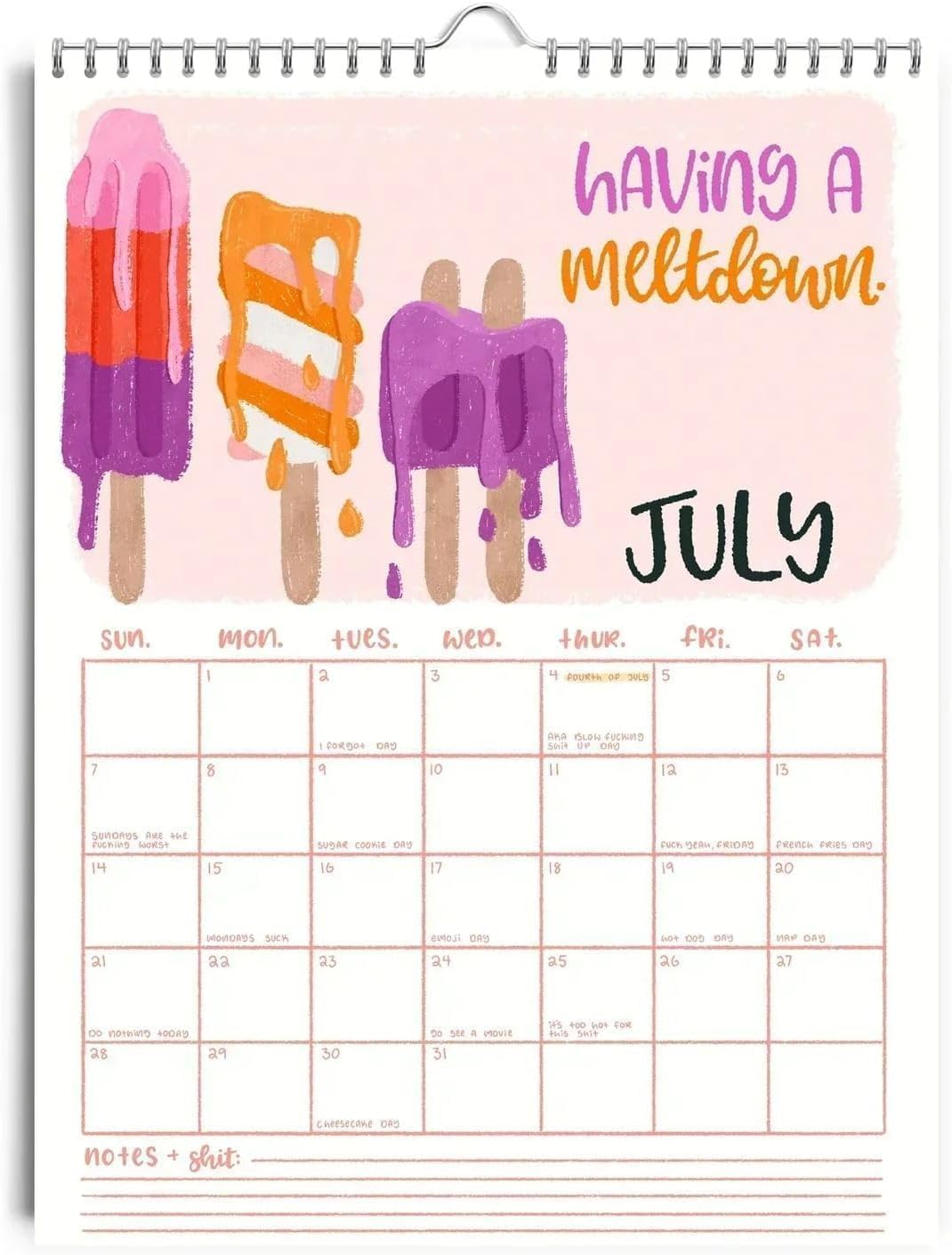 FOTN Here We Go Again 2025 Calendar, Calendar 2025 Planner, Fun Hanging Month Hanging Calendar, Match Your Witty Personality, Novelty Planning Wall Calendar Note Pads for Home Office, White image number 4