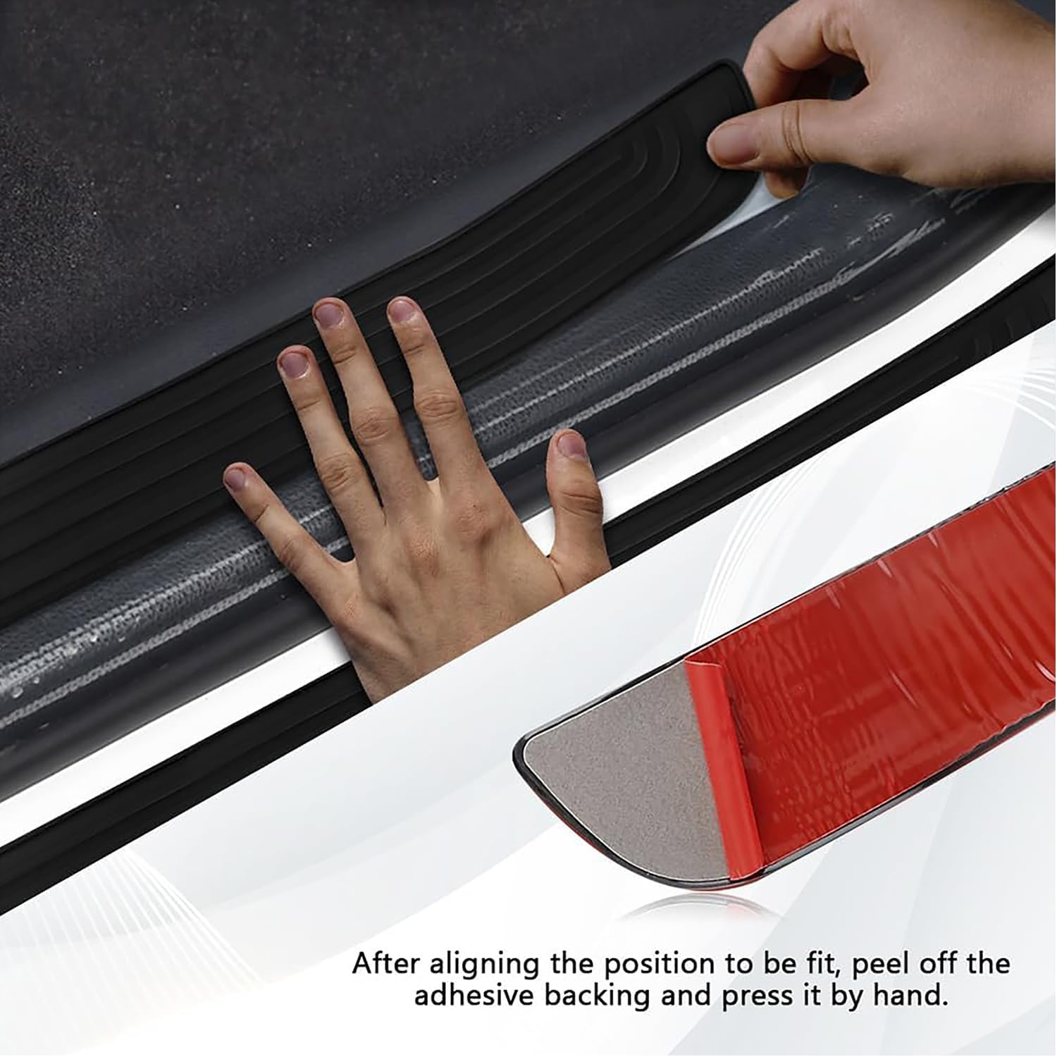 Black Door Sill Protector 4Pcs Car Door Threshold Protection Car Threshold Universal Pedal Decorative Strip anti Scratch Strip Door Border Collision Sticker image number 3