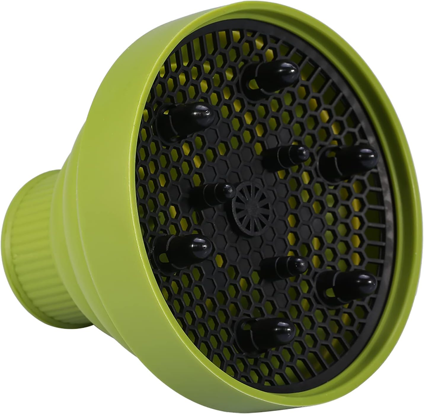 Foldable Hairdryer Diffuser - High Temp Resistant Silicone, Protects Hair from Heat Damage, Washable - 5 Color Choices (Black)