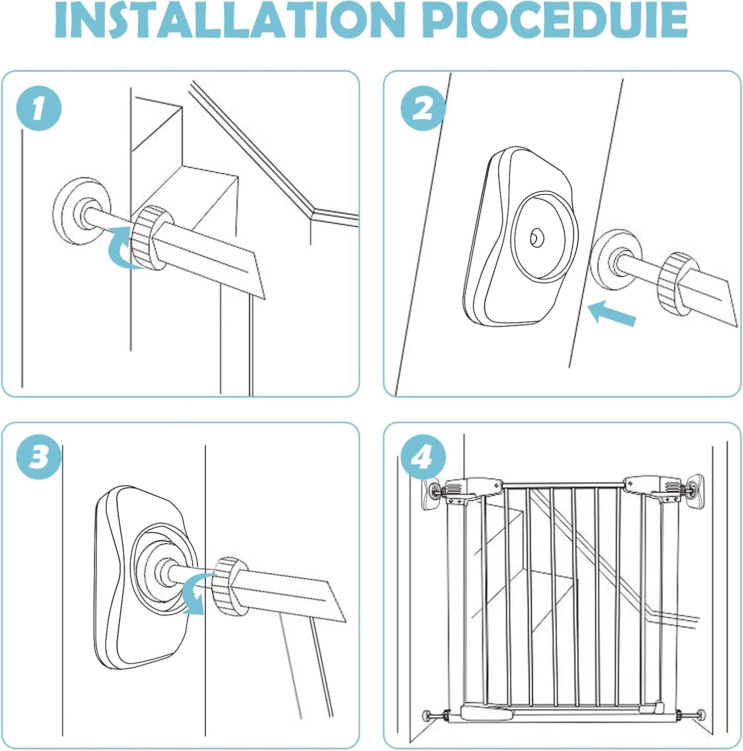 JIUDONE 4 Pack Baby Gate Wall Protector,Wall Saver Stair Gate Wall Protector for Baby Gate Extension Stair Gate Extension Baby Gate Wall Protector for Protecting Babies & Pets Safety - Rounded Corners image number 5