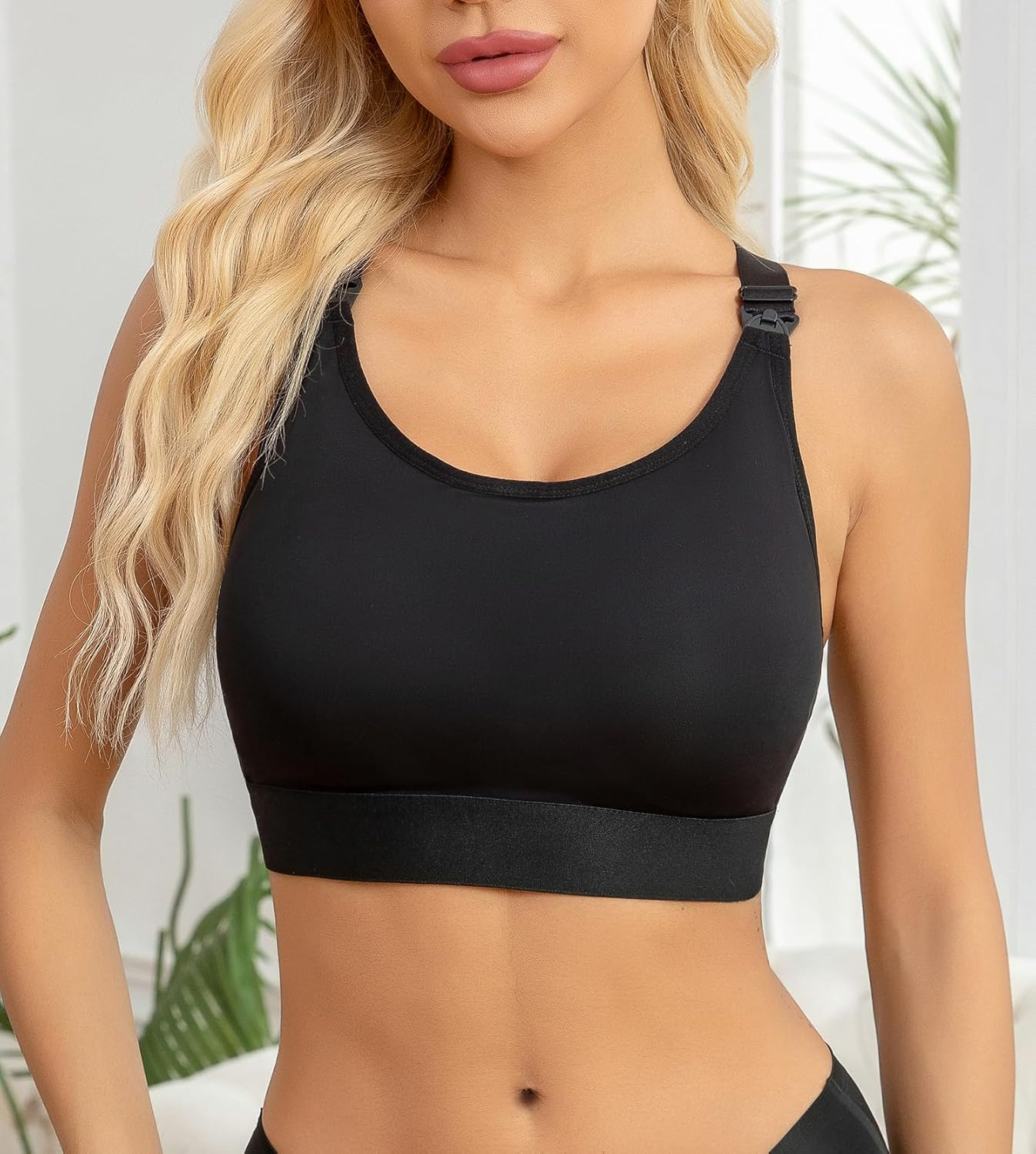 Suekaphin Supportive Nursing Bra Breastfeeding for Pregnant Women,Cross Back Maternity Bra Wire-Free Fixed Cups Wide Straps