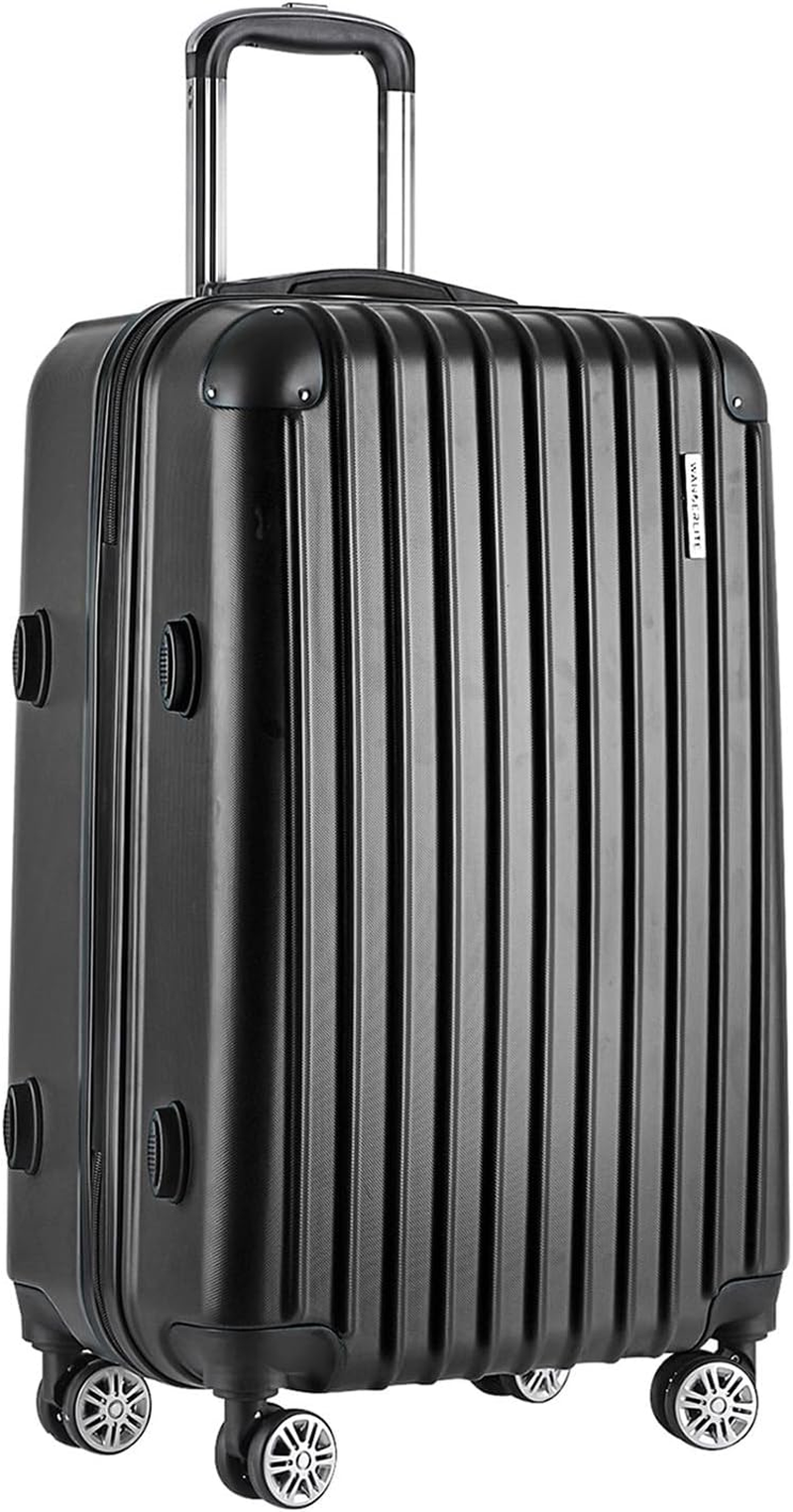 Wanderlite 20" 55Cm Luggage Trolley Travel Set Suitcase Carry on Hard Shell Case Sets Lightweight Black image number 2