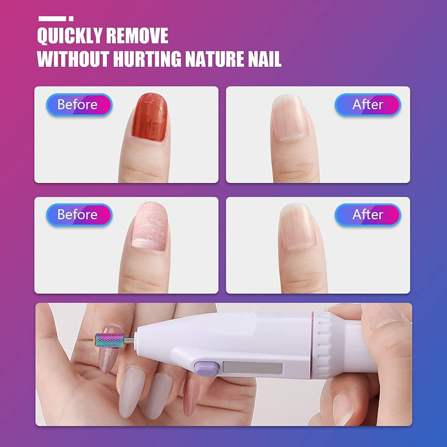 Depvko 13Pcs Nail Drill Bits, 3/32 Inch Drill Bits for Nails, Russian Cuticle Nail Drill Bit Set and Tungsten Carbide Electric Drill Bit Set for Nails Manicure Efile Pedicure, Home Salon image number 1