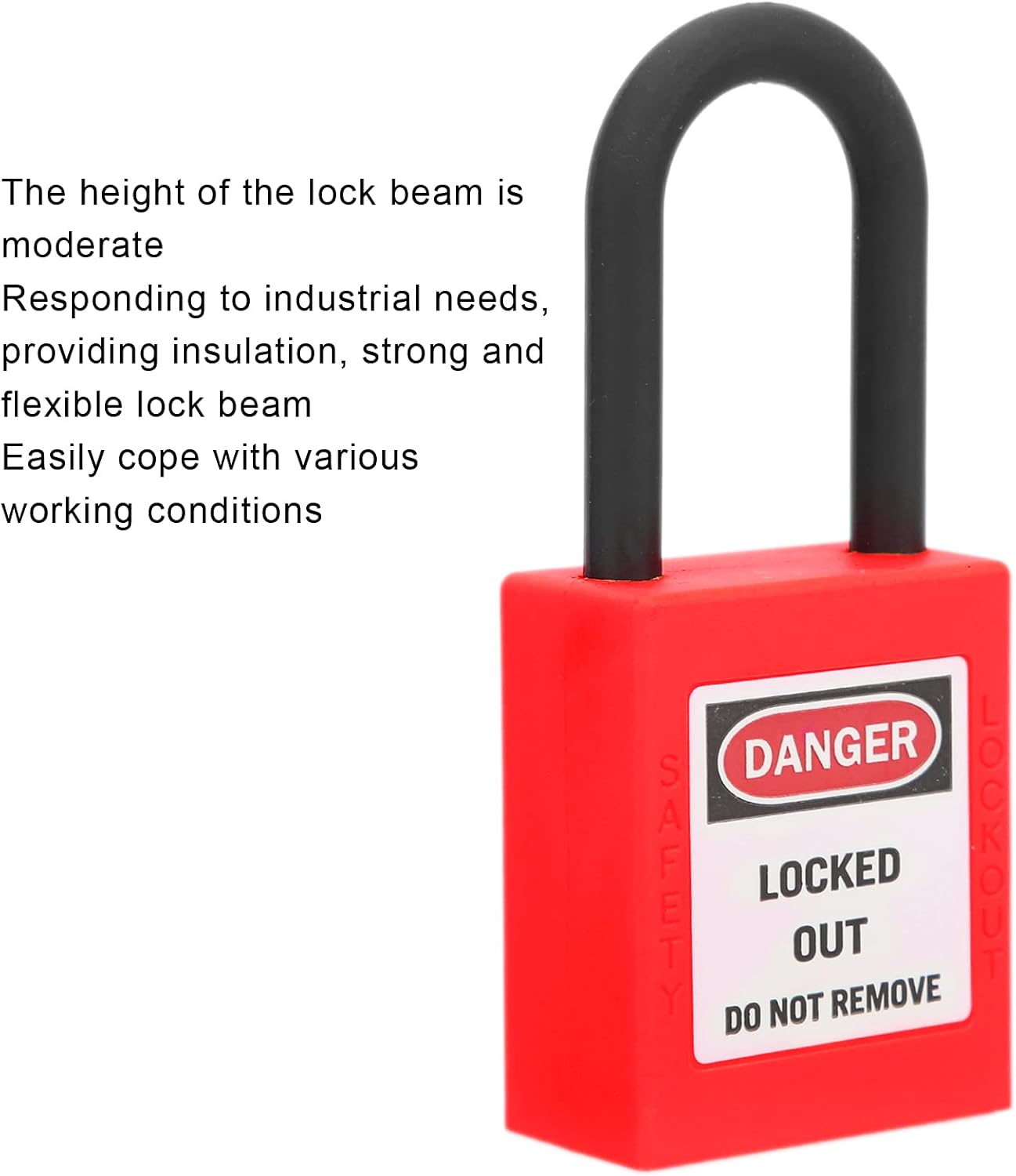 Lockout Tagout Locks, 10Pcs Safety Padlocks, Multipurpose Industrial Lock Out Tag Out Padlocks Set for Electric, Hydraulic or Pneumatic Locking Applications, Chemicals, Industrial Use(Red) image number 2
