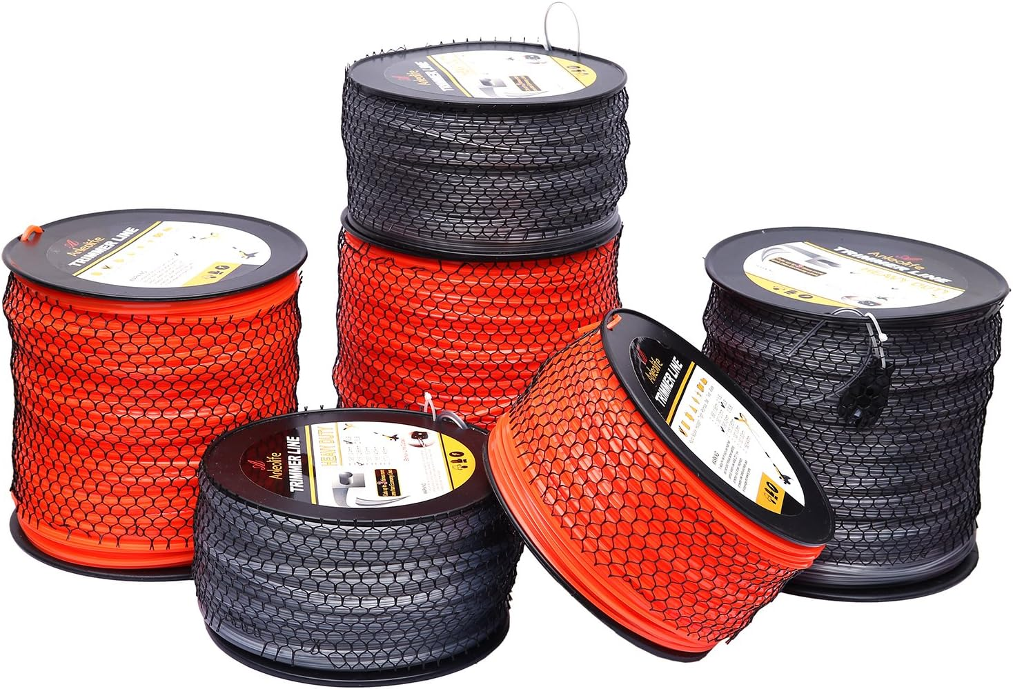 Anleolife 5-Pound Commercial Square .105-Inch-By-1038-Ft String Trimmer Line in Spool,With Bonus Line Cutter, Orange image number 1