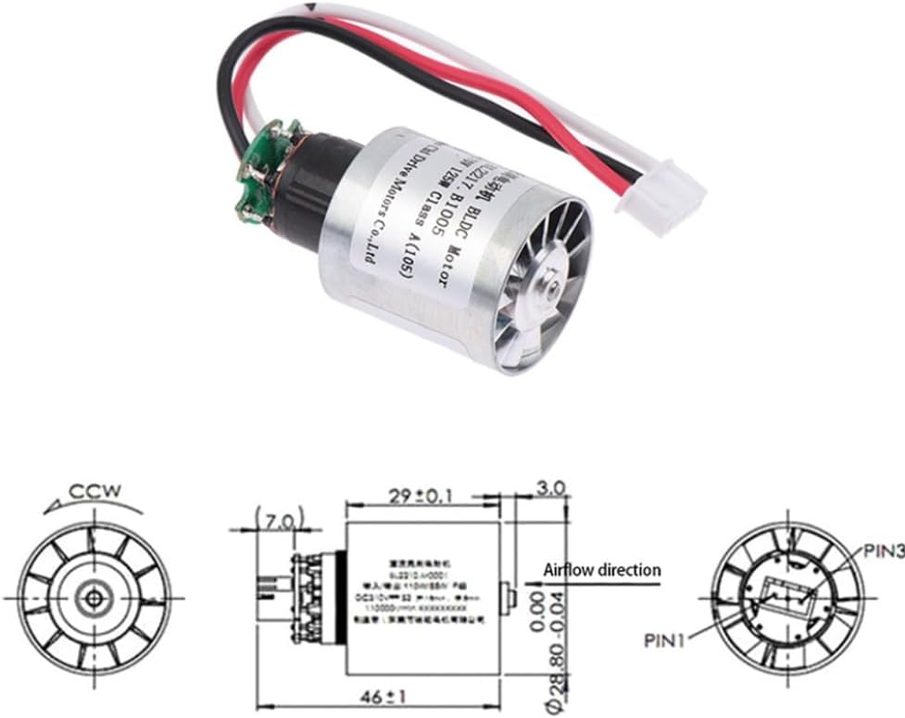 Peakloong 110V High-Speed Hair Dryer Brushless Motor Mini Three-Phase Brushless Blower with CNC Aluminum Alloy Impeller image number 5