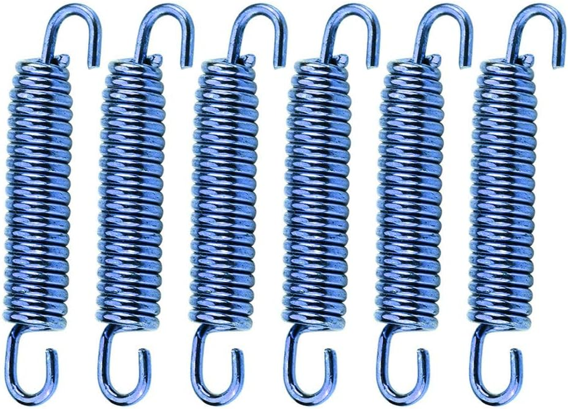 Qiilu 6Pcs 63Mm Stainless Exhaust Springs Universal Muffler Exhaust Pipe Springs Hooks for Motorcycle Motorbike Gold