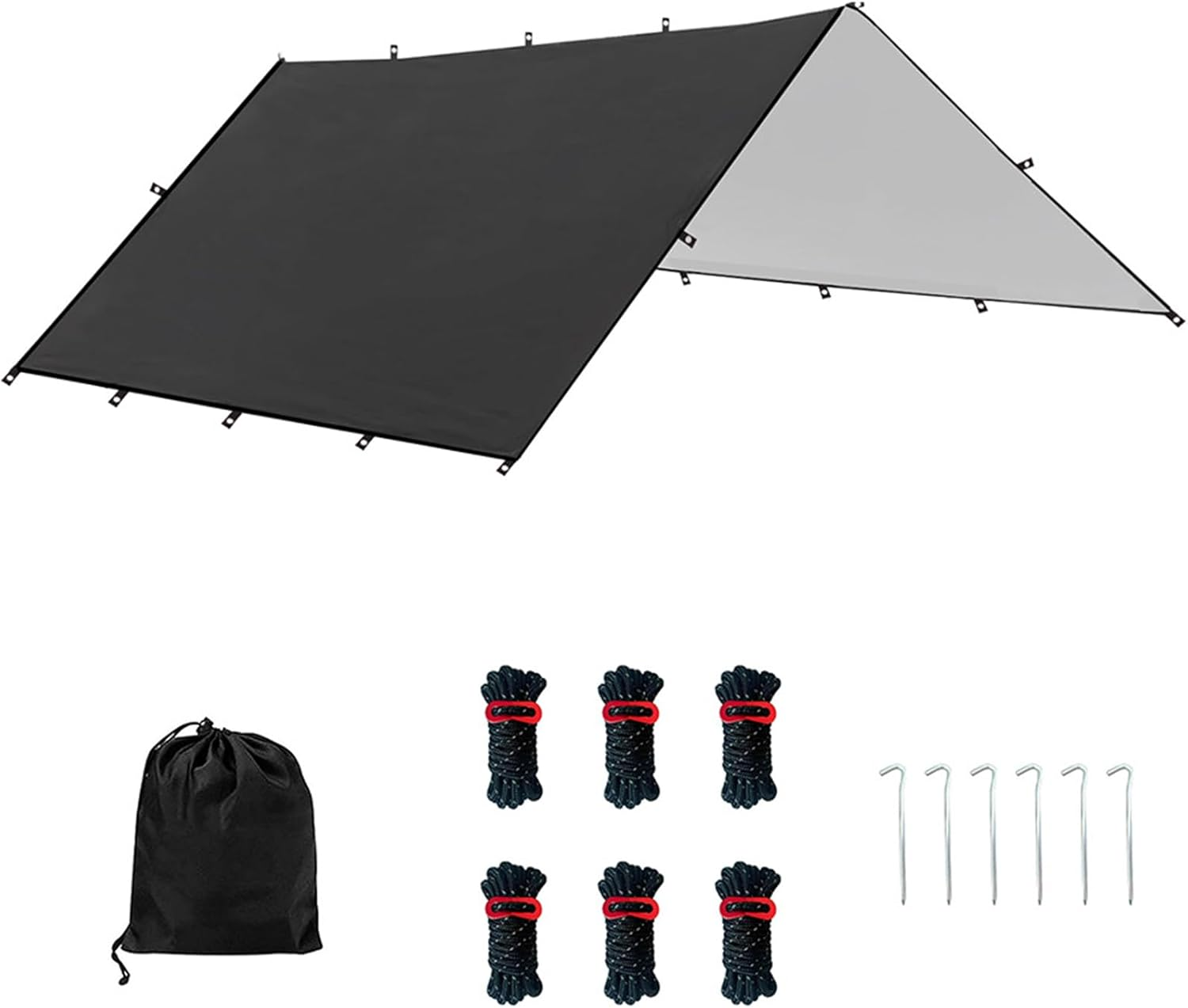 Camping Tarp,Backpacking Tarp - Survival Equipment with Storage Bag Rain Shelter Waterproof Tarpaulin for Hiking Backpacking Lawn Outdoor Park Beach Activities image number 3