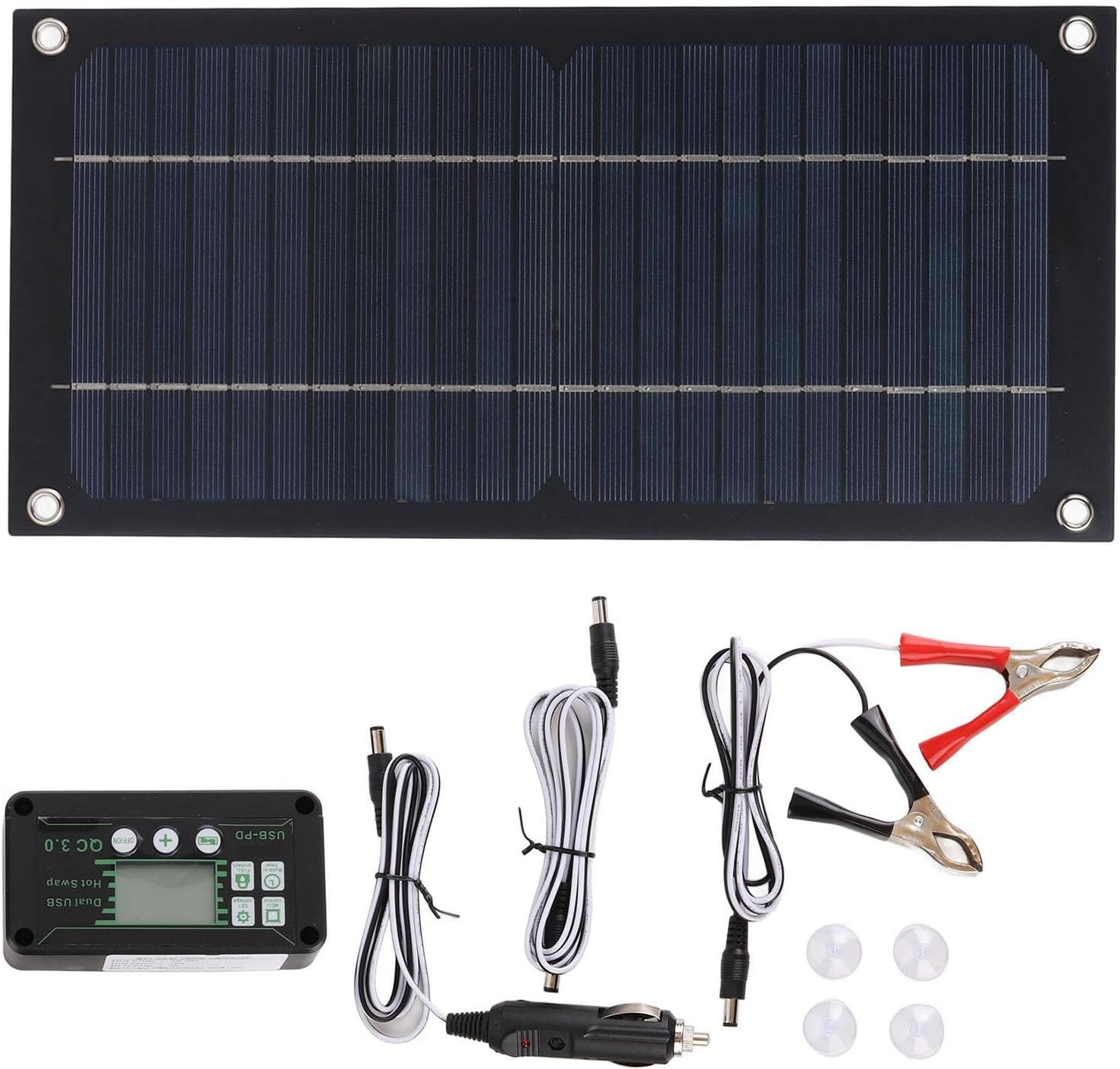 600 Watts Solar Panel Kit, High-Efficiency Monocrystalline Solar Panel Charger with Extension Cable and Battery Clip for RV Outdoor Camping and Other off Grid Applications image number 6