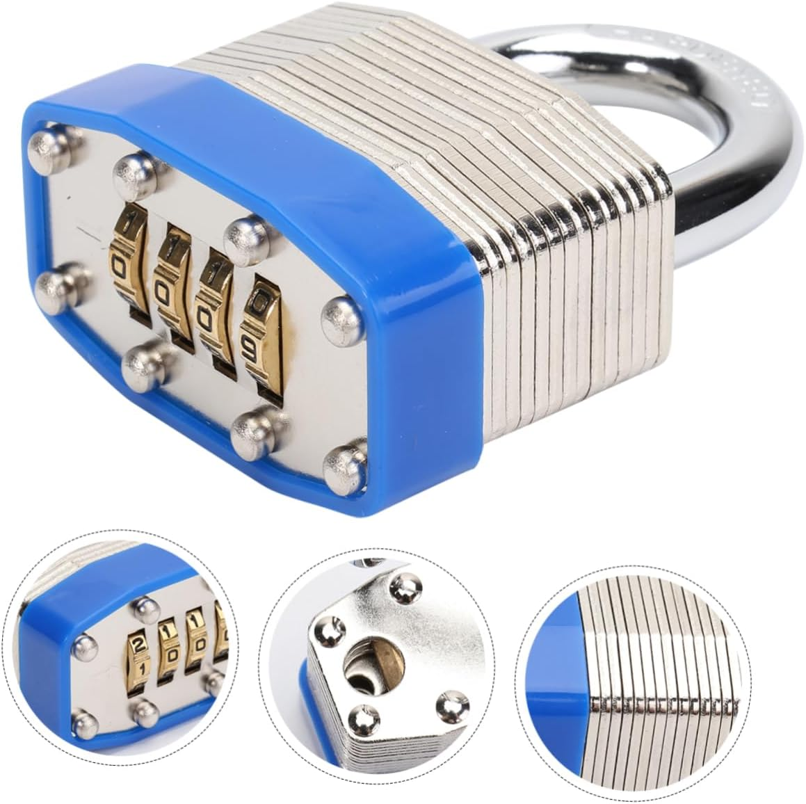 AUTSUPPL Combination Padlock Luggage Lock with 4-Digit Resettable Password, 45Mm Large Household Travel Suitcase Padlock for Theft Protection and Security image number 5