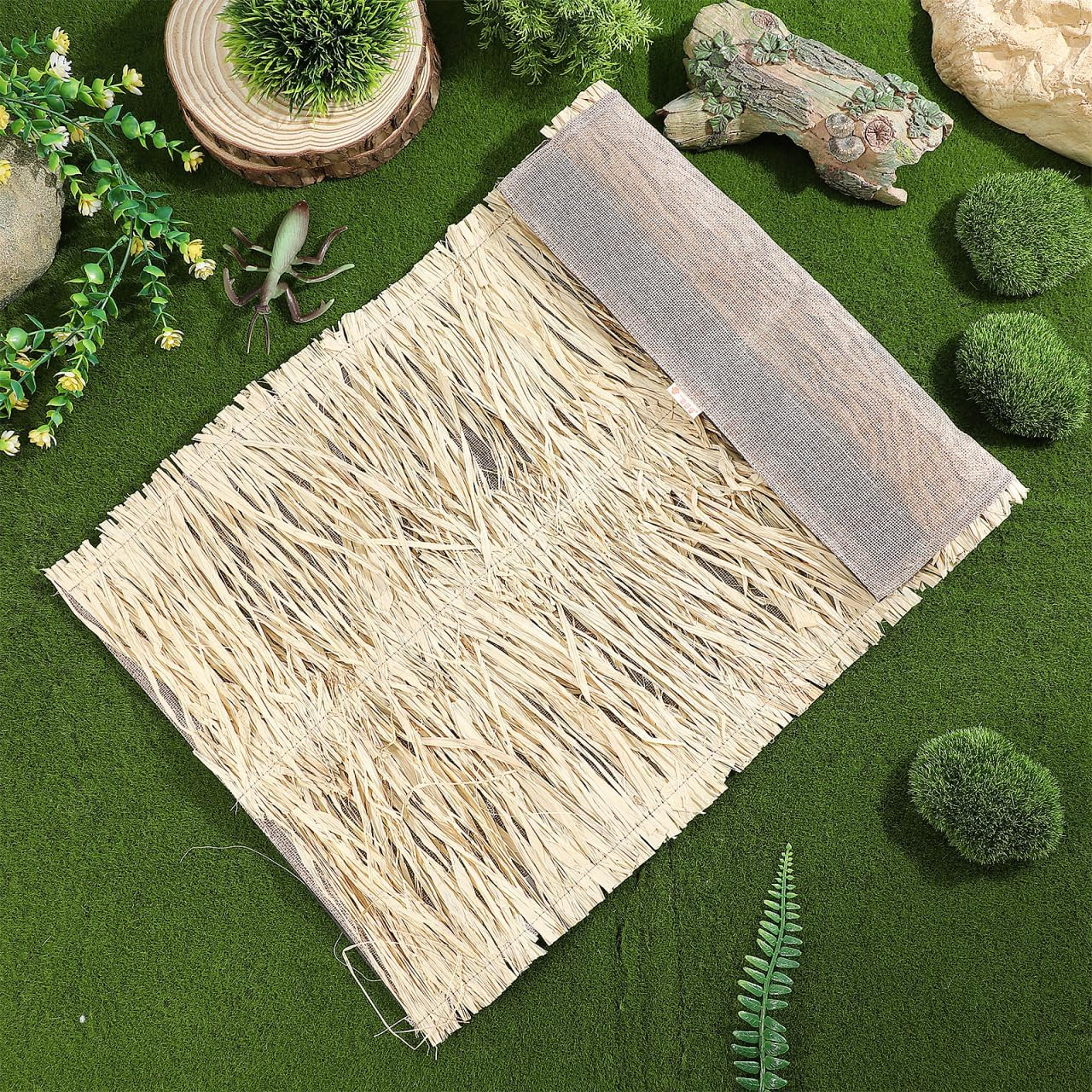 Durable Rabbit Grass Nest Pet Sleeping Lounge Bed, Spacious Tunnel for Small Pets, Light Brown, 15 X 7.5 X 6.3 Inches image number 6