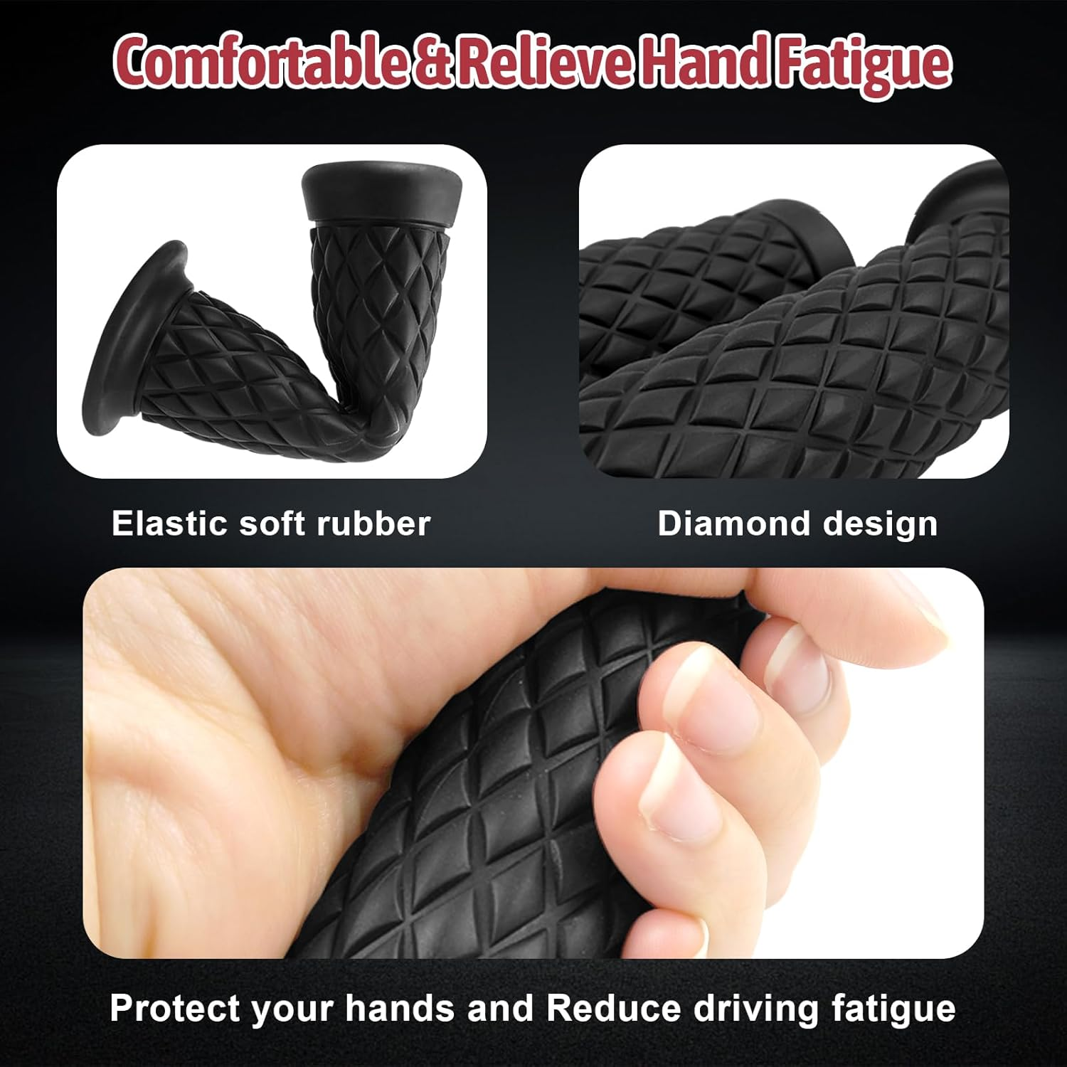 Motorcycle Retro Comfortable Hand Handlebar 7/8" 22Mm 1" 24Mm Non Slip Rubber Handle Grips for Kawasaki Honda Yamaha