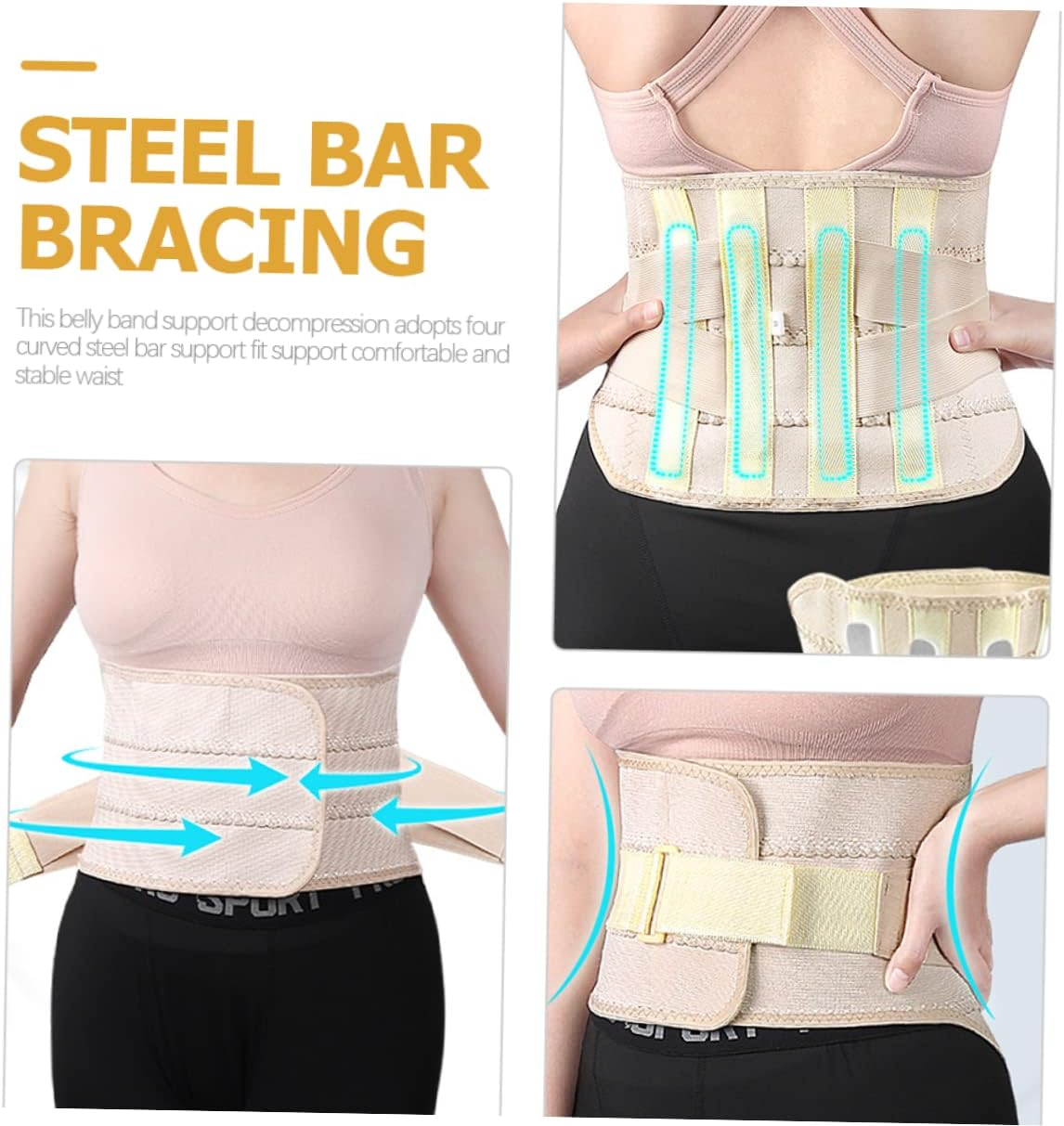 Postpartum Belly Girdle Breathable Waist Trainer for Women Support Band Abdominal Shaping Corset for Postnatal Fitness Activities Pink image number 1