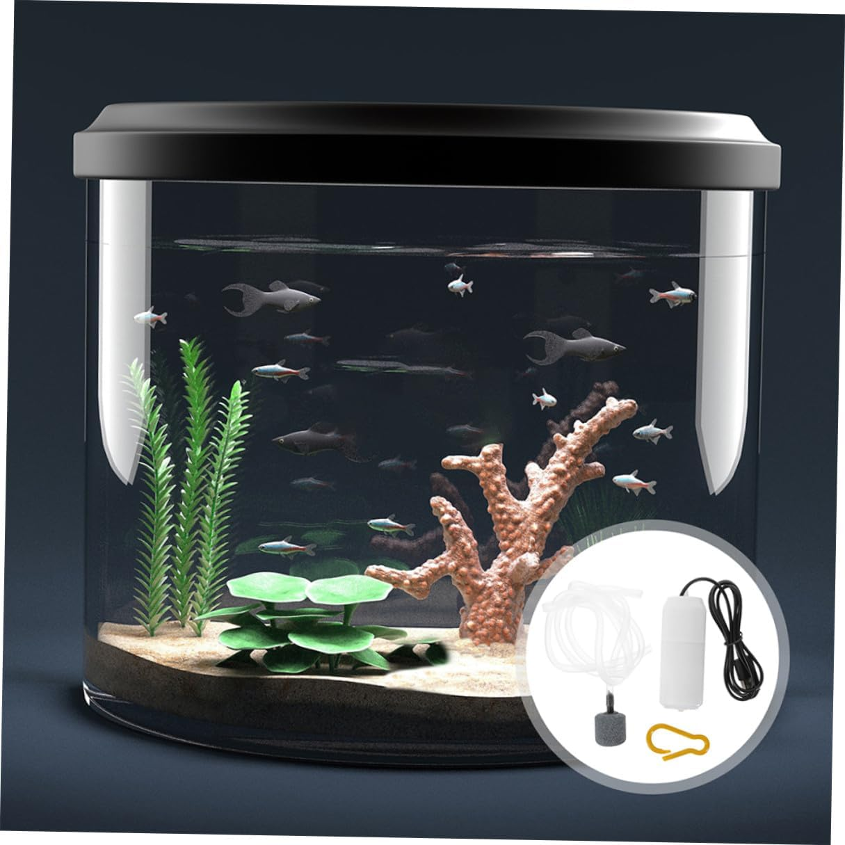 CLISPEED 2 Sets Rechargeable USB Aquarium Air Pump Fish Tank Bubbler Oxygen-Increasing Quiet Small Aerator for Indoor Aquariums and Aquatic Plants Random Color image number 4