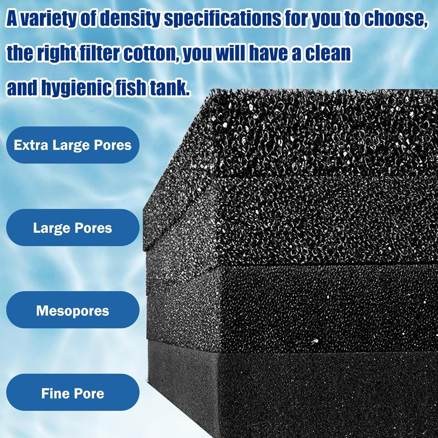 1 Piece Aquarium Filter Foam Pad, Cut-To-Size Black Bio Sponge Filter Media Pad for Fish Tank, Durable, High-Efficiency Water Purification（Extra Large Pores, 20X30X2Cm） image number 1