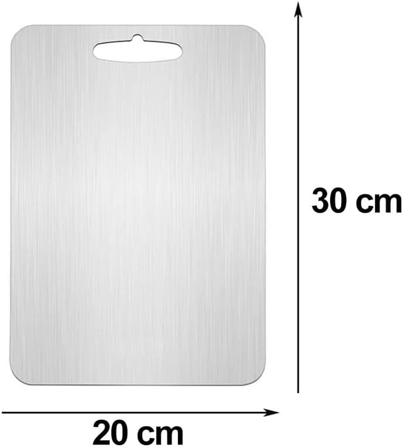 Kitchen Chopping Board, Stainless Steel Cutting Board, Can Be Hung Cutting Mat, Heavy Duty Non Slip Cutting Boards for Meat and Vegetables, Dishwasher Safe (30X20Cm) image number 5