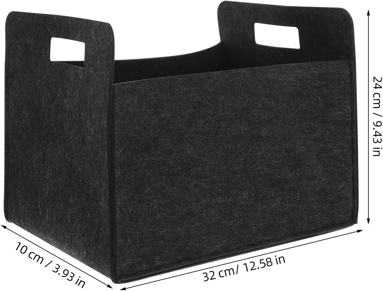 CHICAMPERA Foldable Felt Storage Basket with Handles, Collapsible Fabric Bin for Books, and Office Organization, Deep Grey Felt Basket for Home, Classroom, and Shelf Storage image number 3