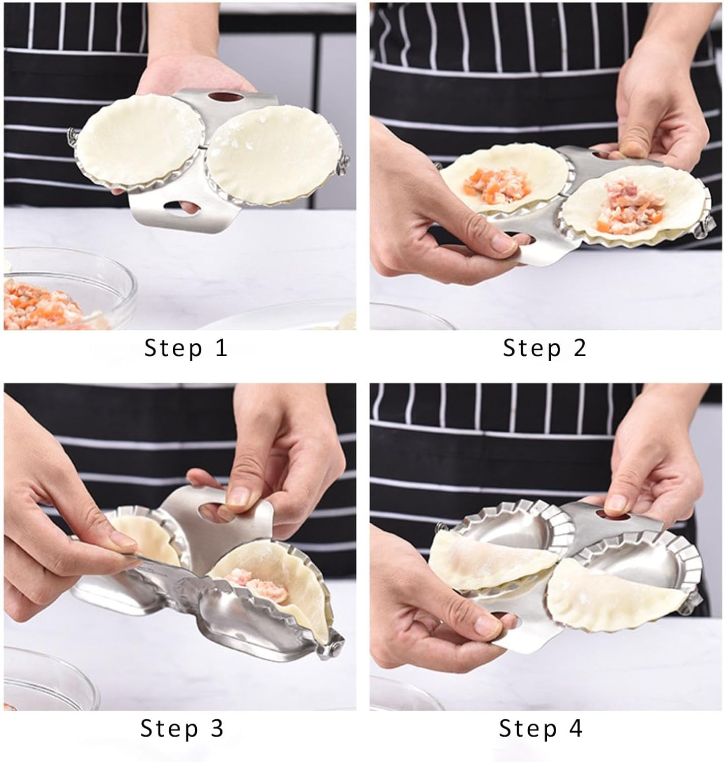 RAXCO SUS304 Stainless Steel Dumplings Maker Tool,Dumpling Press Mold Kitchen Accessories