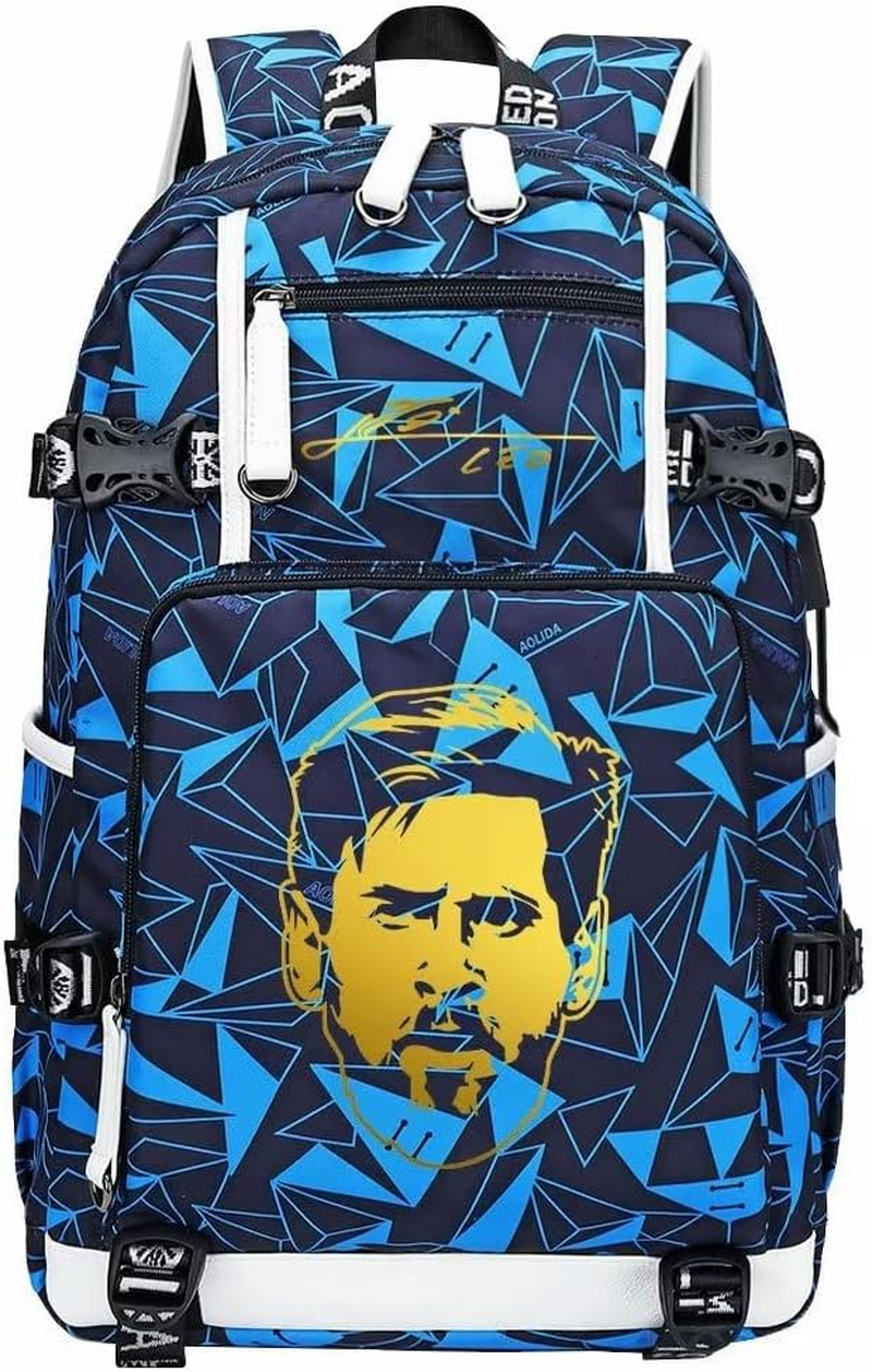 YUNZYUN Soccer Player M-Essi Multifunction Backpack Travel Laptop Fans Multicolour Bag for Men Women