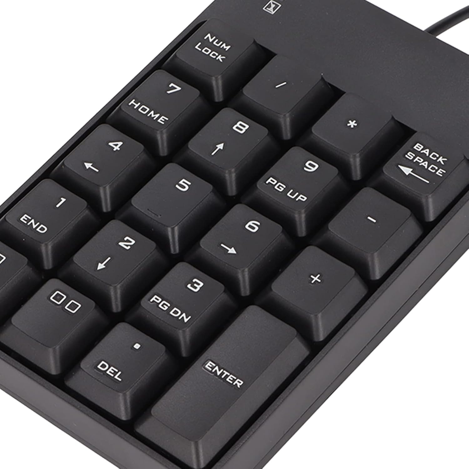 Wired Number Pad, USB Numeric Keypad 19 Key Number Keypad Financial Accounting Number Keyboard for Laptop PC Computer (Black) image number 5
