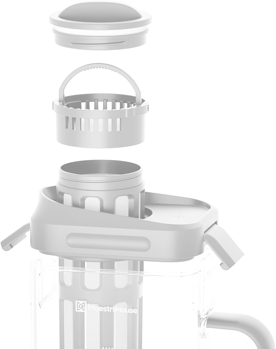 Maestri House 40Oz Cold Brew Coffee Maker Filter, 350 Mesh Filter (White) - Black image number 5