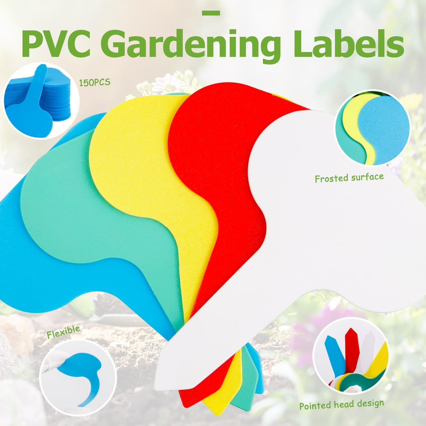 150 Pcs Plant Labels, Waterproof & Sunproof Garden Plant Makers Plastic Garden Tags, T-Type Plant Signs Gardening Name Logo Stakes for Outdoor Garden Flower Vegetables Potted Plants Seed image number 2