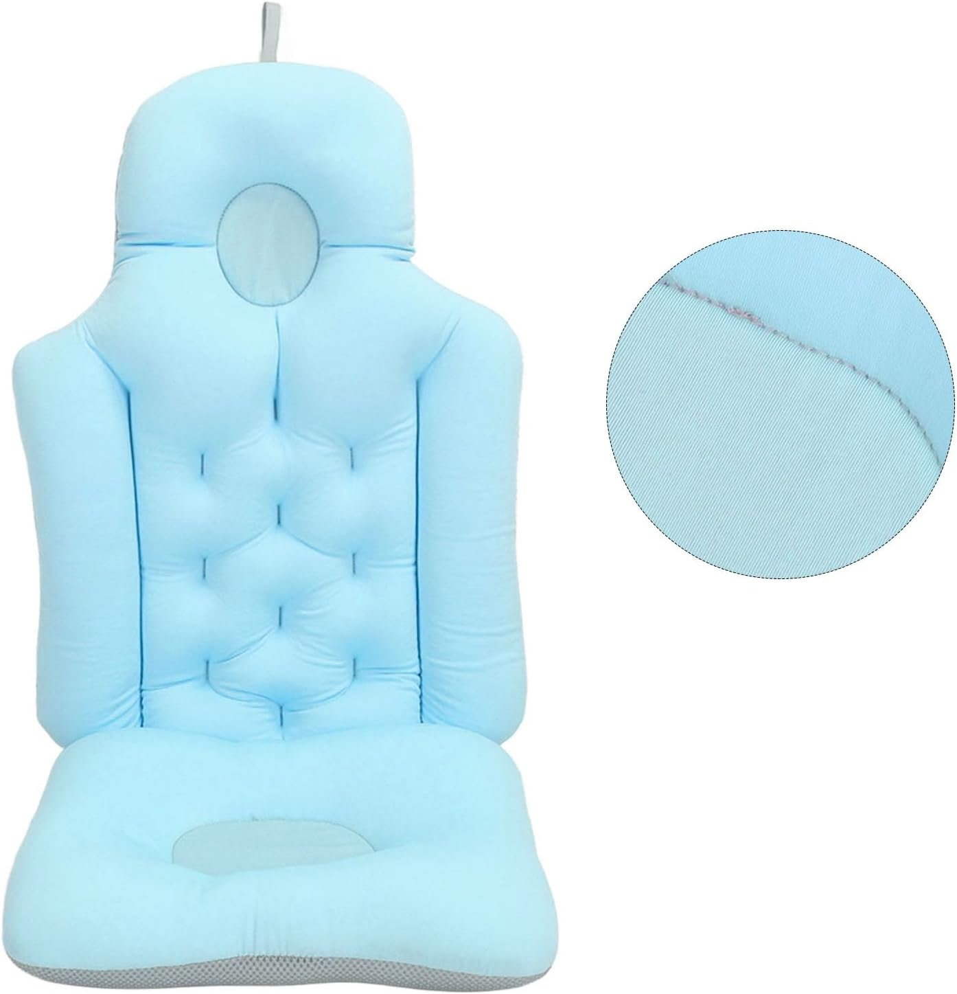 Full Body Bath Pillow, Soft Breathable Bathtub Cushion Headrest Back Support Non Slip Spa Bathtub Pillow Mattress for Head Neck Shoulder and Back Rest Support, 31.1X13.8 X3.1Inch (Blue) image number 6